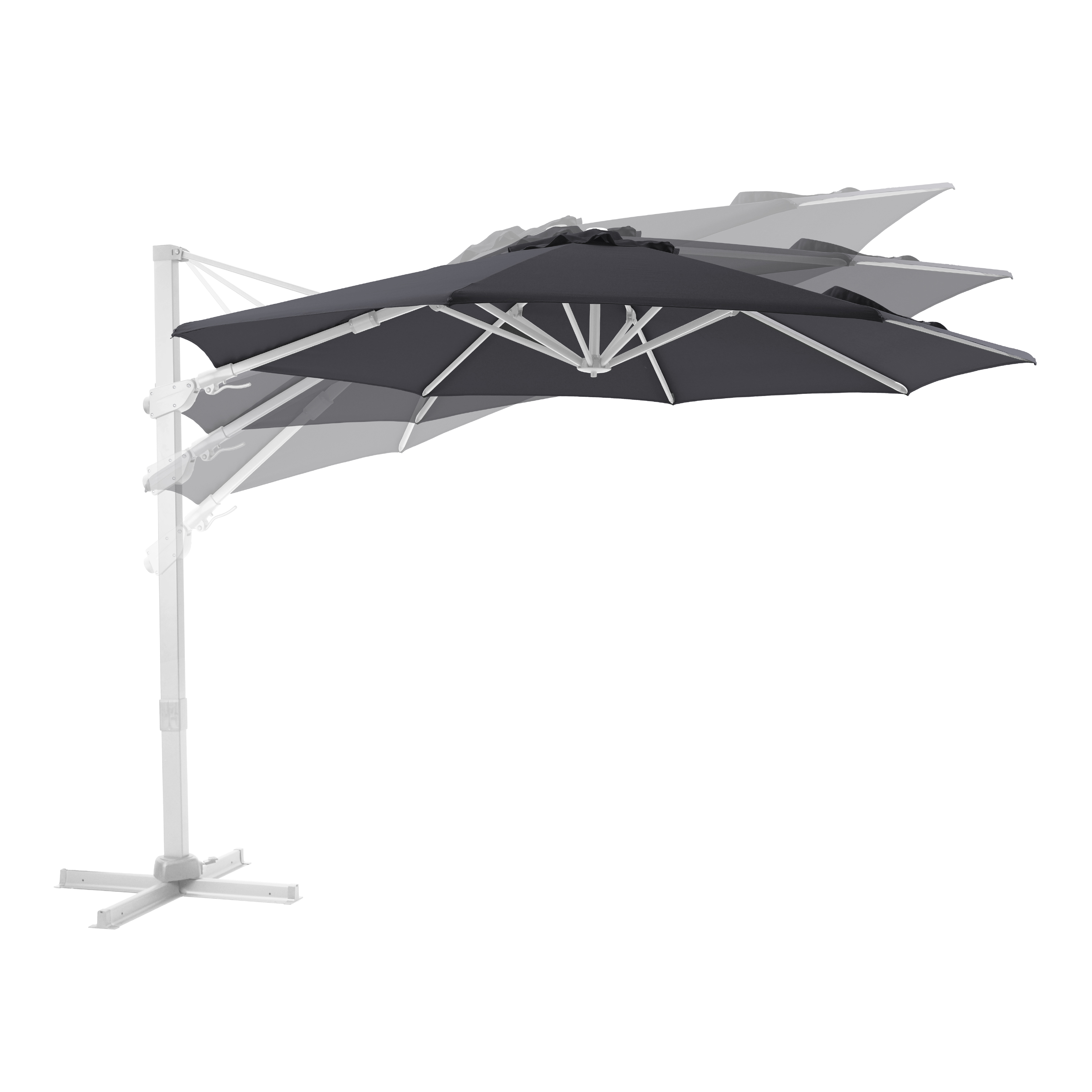 AXI Cyrus Premium Cantilever Parasol Ø 300cm Round - White/Grey