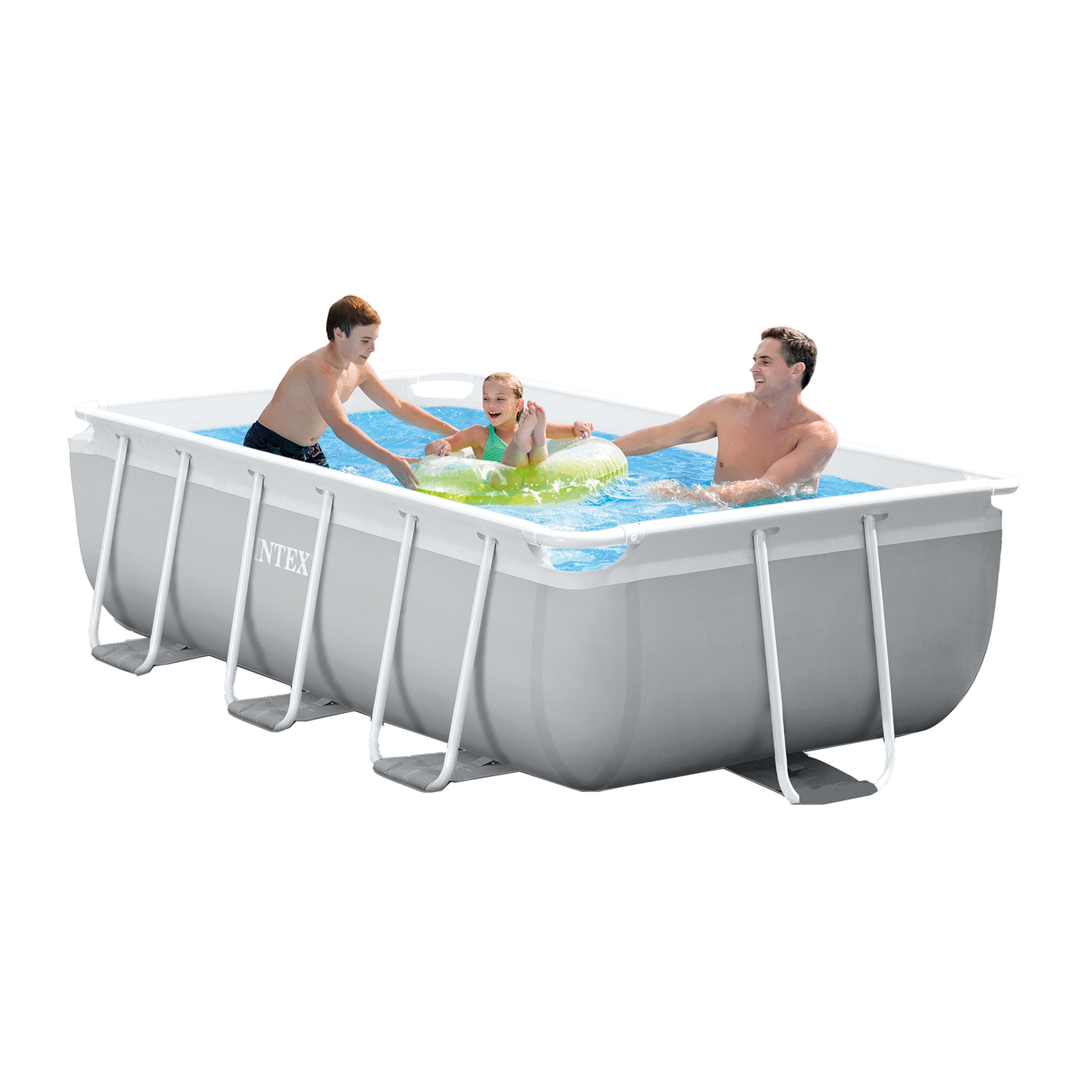 Intex Prism Frame Zwembad rechthoek 300x175x80cm Inclusief filterpomp en trap