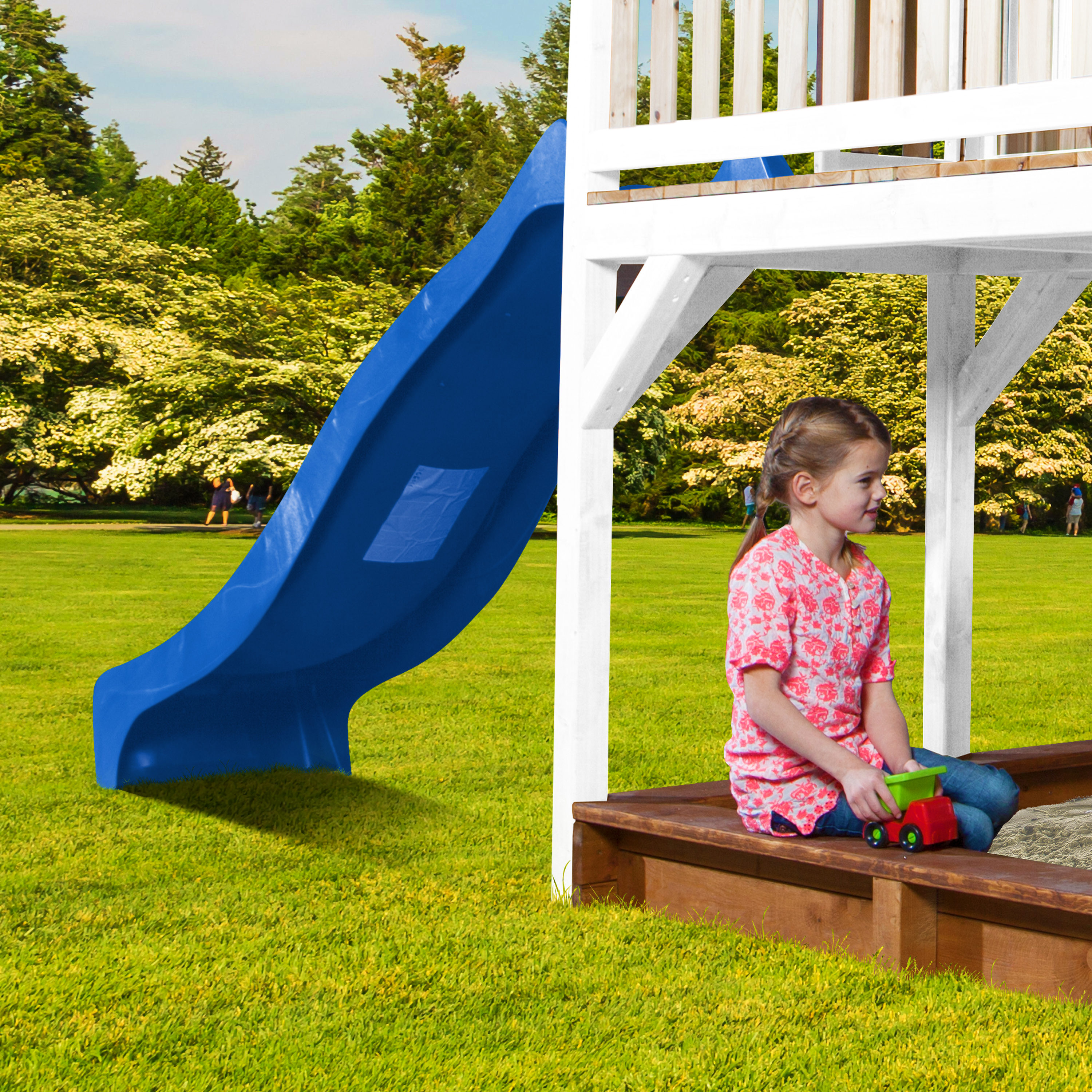 AXI Liam Playhouse Brown/White - Blue Slide