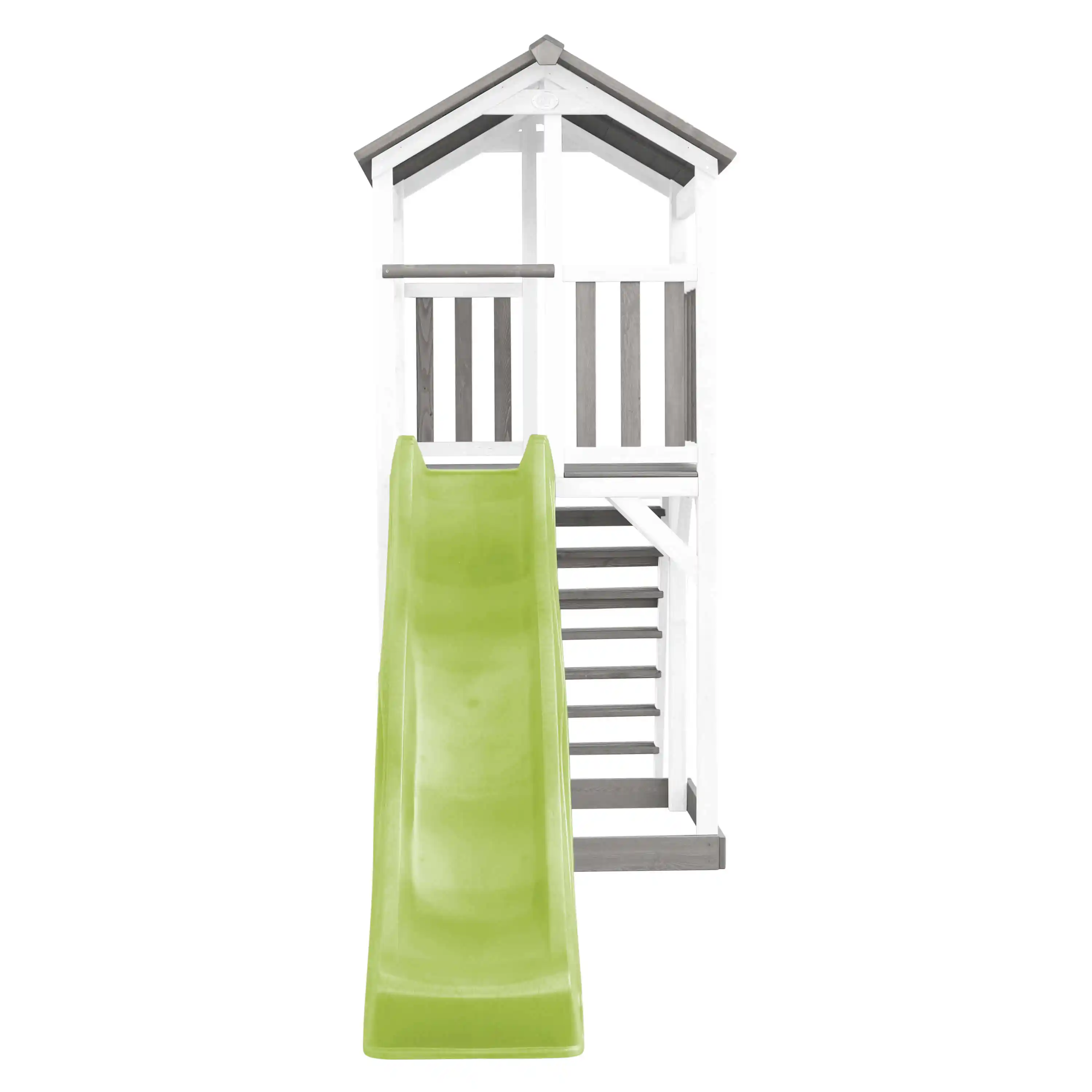 AXI Beach Tower Speeltoren Grijs/wit - Limoen groene glijbaan