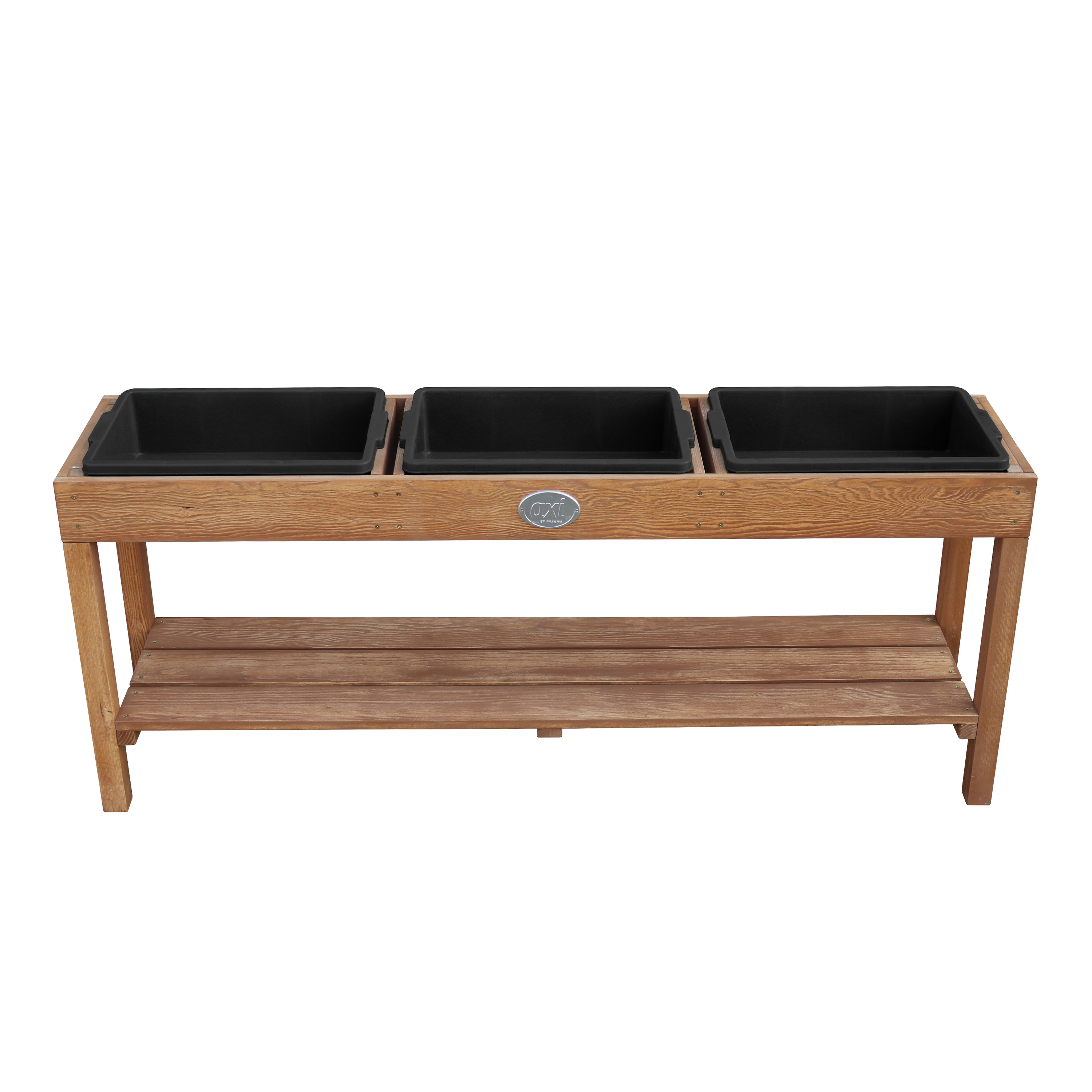 AXI Activity Table with 3 Black Bins - Dark Brown