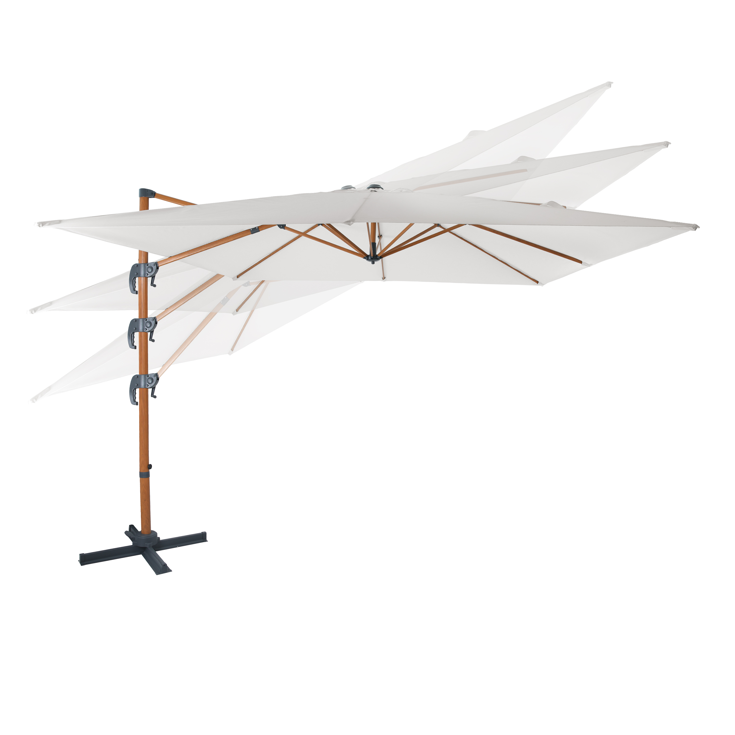 AXI Nima Cantilever Parasol 300x300 cm - Wood-look/Beige