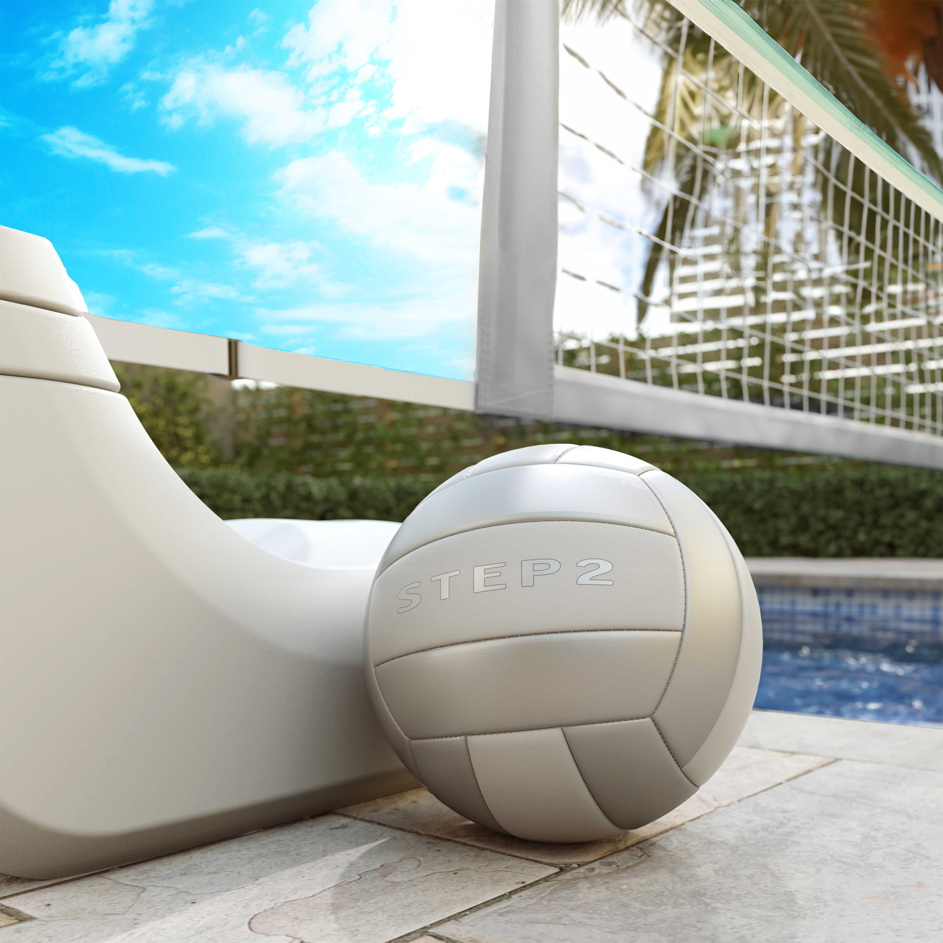 Step2 Vero Poolside Pool Volleyball Net White