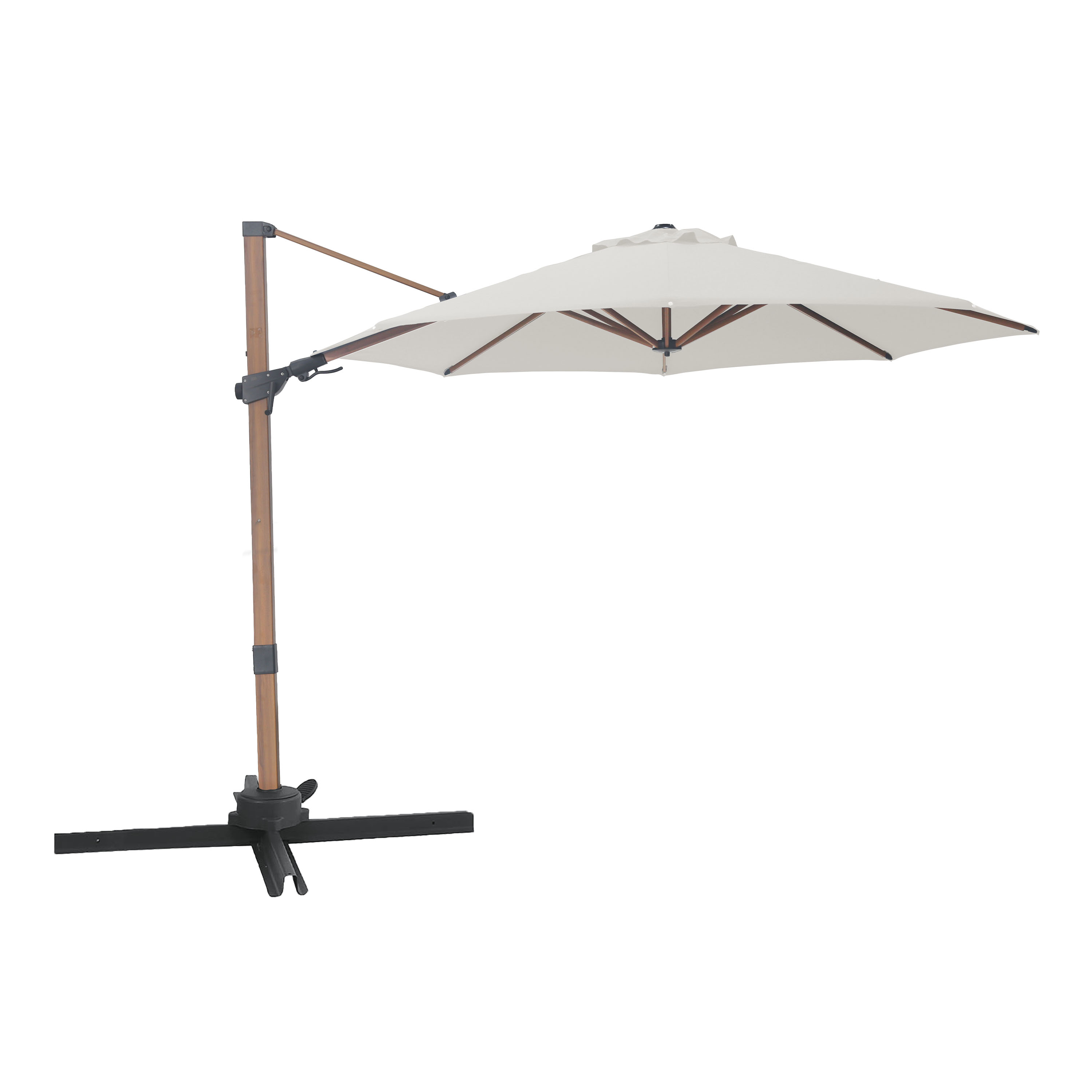 AXI Solis Cantilever Parasol Ø 300cm Wood-look/Beige