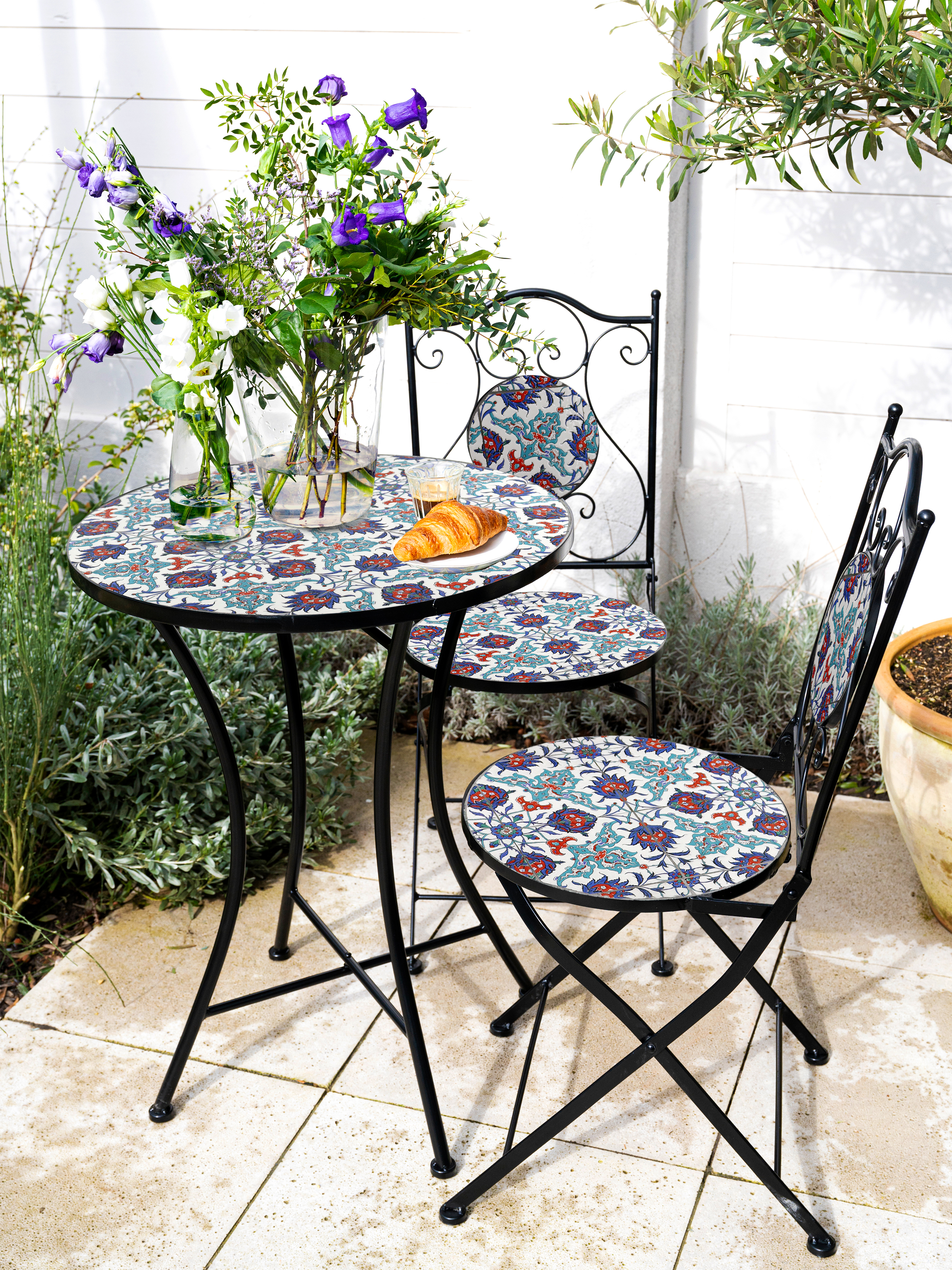 AXI Amélie Bistro Chairs Foldable Bright Blue – Set 2 pieces