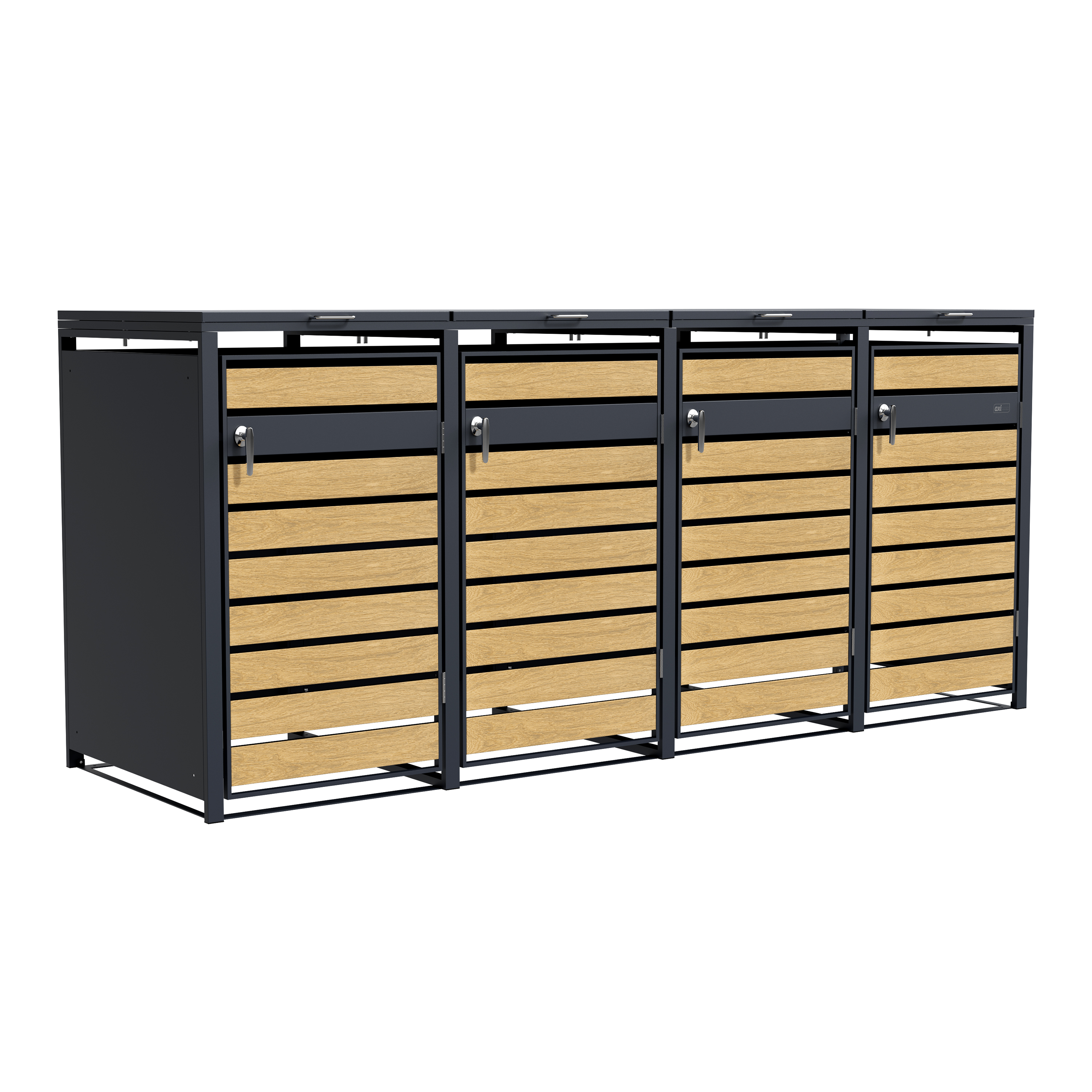AXI Lucas Containerombouw van Metaal Antraciet/Houtlook - 4 containers