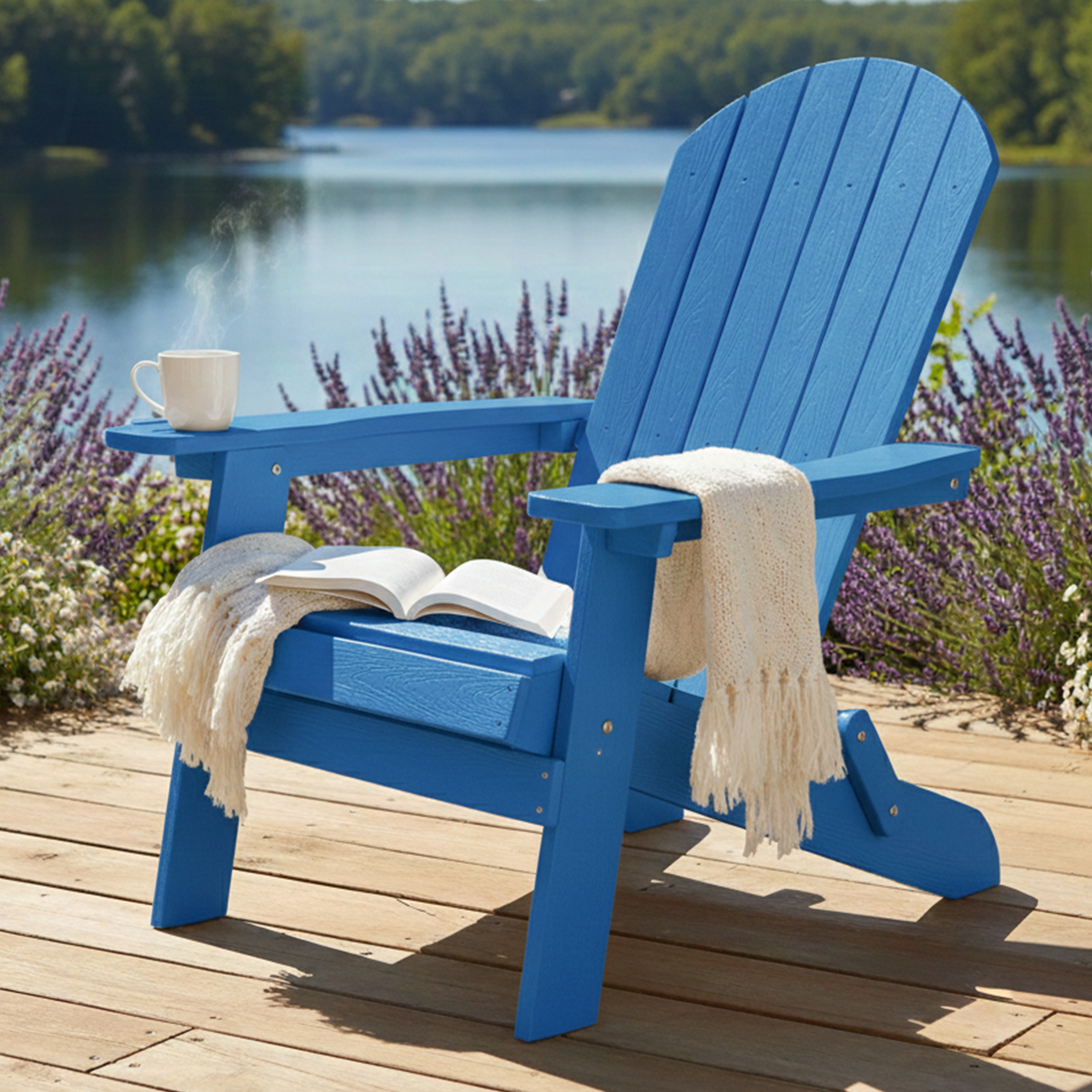 AXI Claire Folding Adirondack Chair Plastic Blue