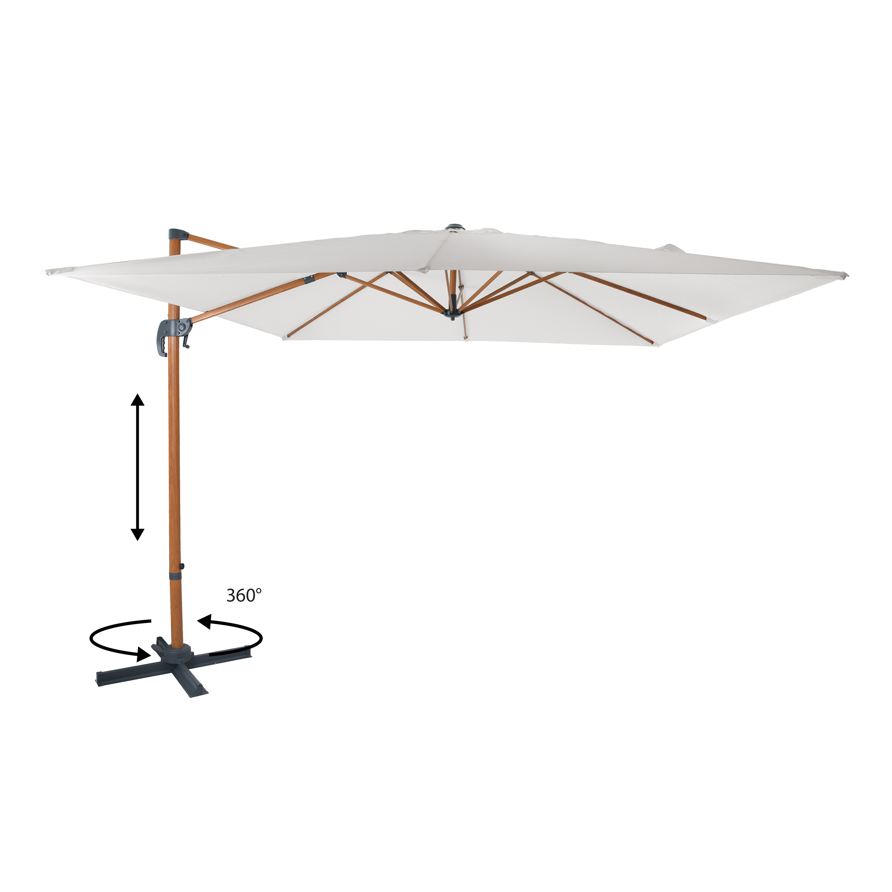 AXI Nima Cantilever Parasol 300x300 cm - Wood-look/Beige