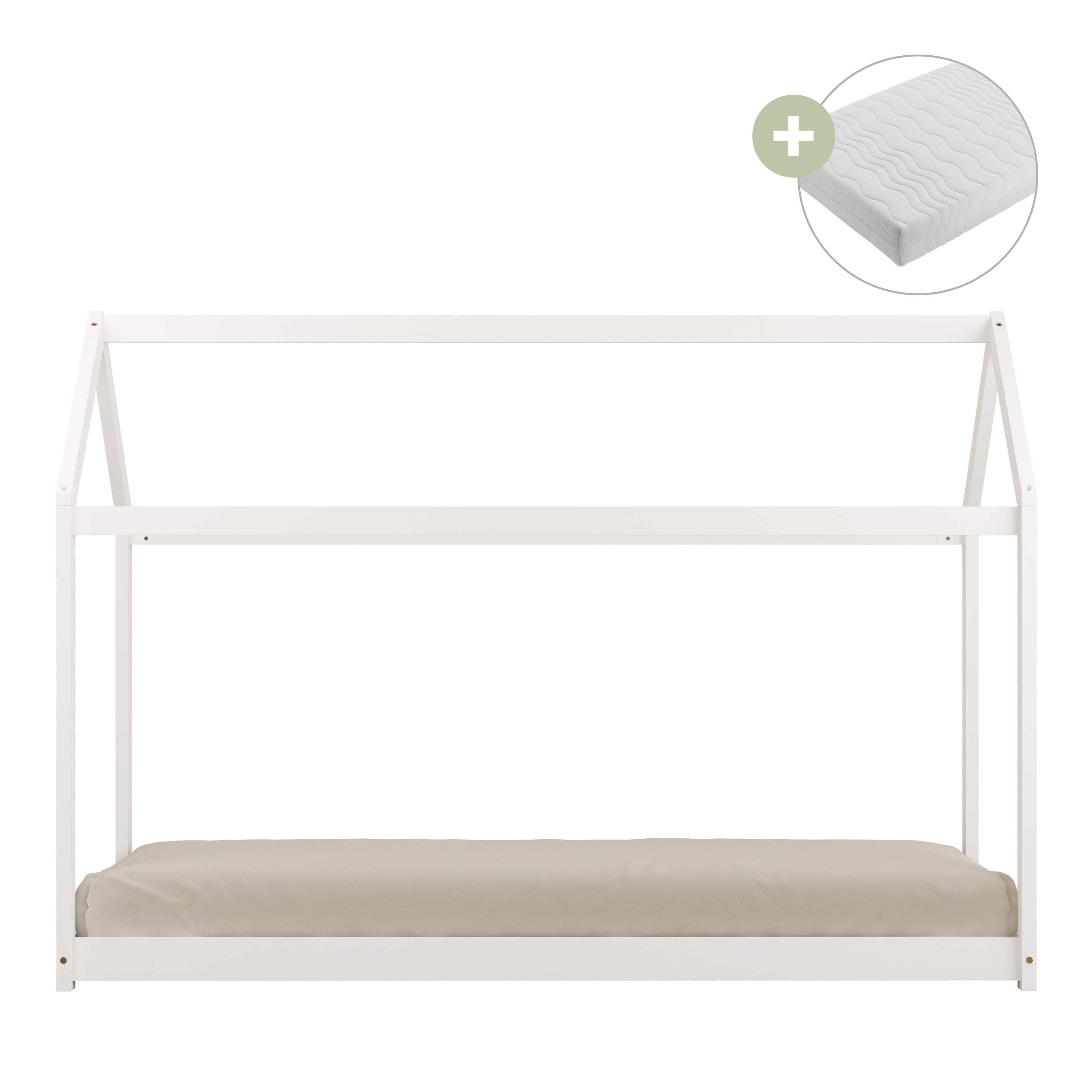 Sunny Zoey House Bed White – With Mattress