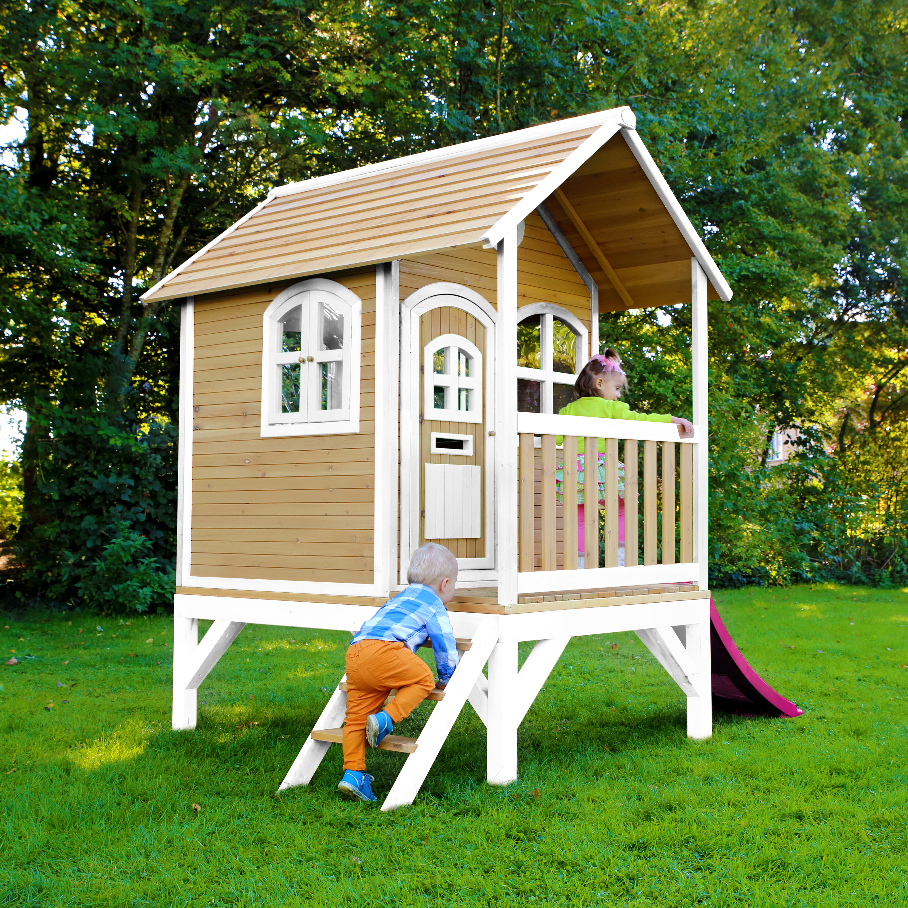 AXI Tom Playhouse Brown/White - Purple Slide