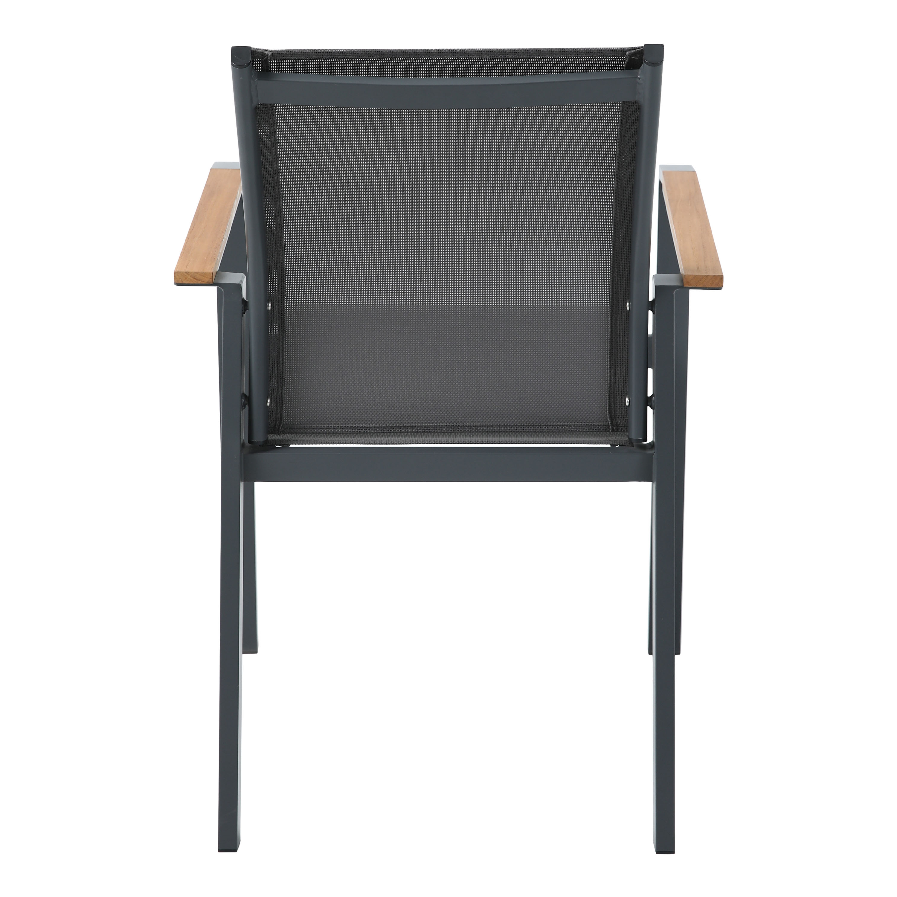 AXI Alva Aluminium Chairs Anthracite/Teak – Set 2 pieces