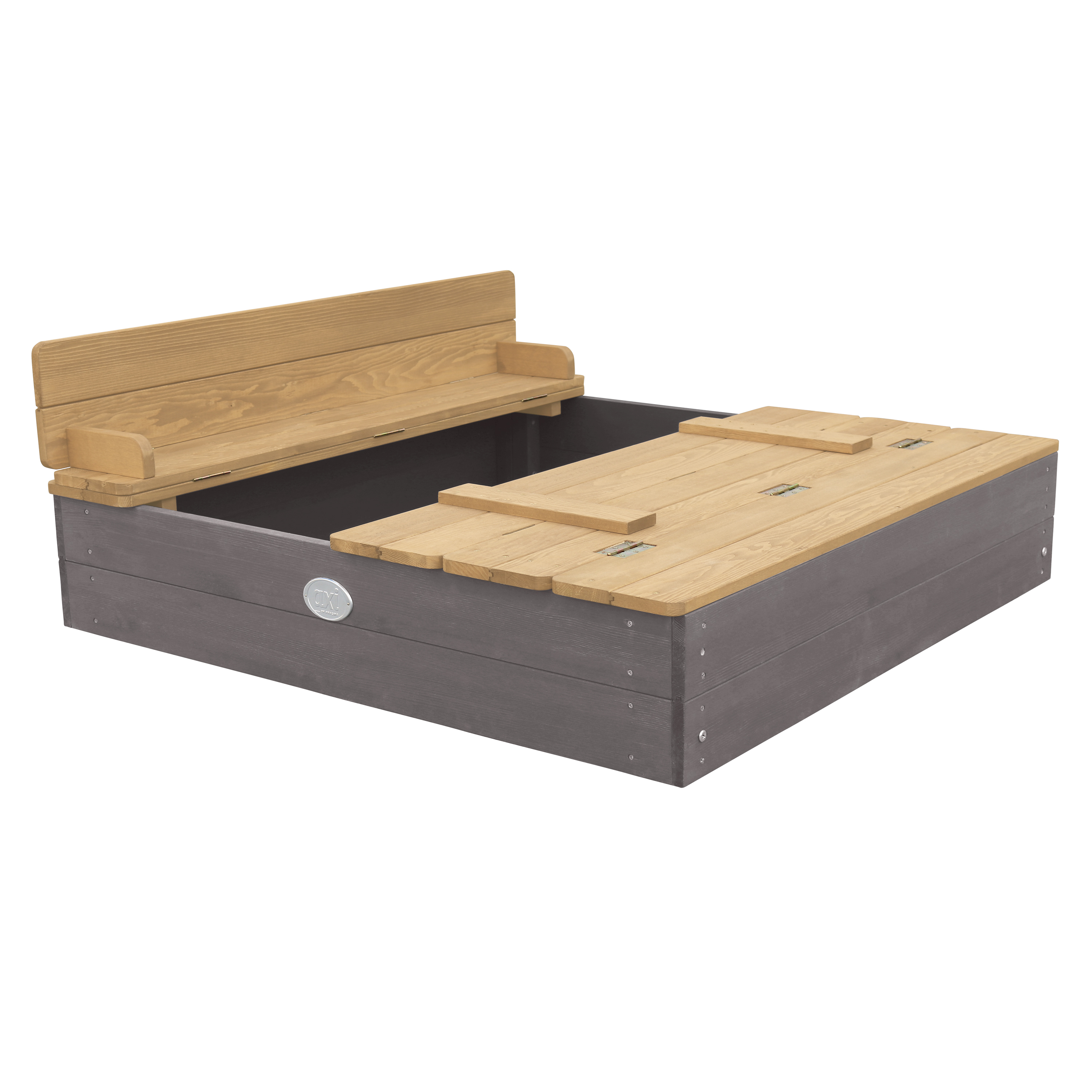 AXI Ella Sandbox with benches - 100 x 95 cm - Grey/Brown