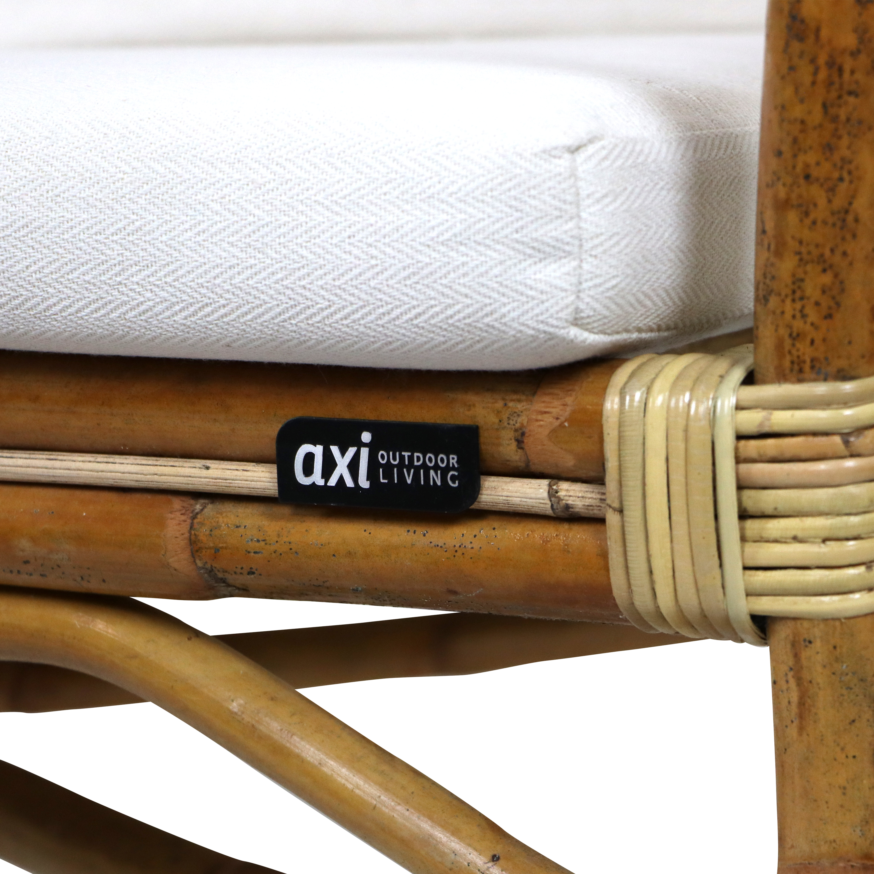 AXI Mary Rattan Lounge Set – 4-Piece with Sofa. Table. and 2 Chairs Natural/White