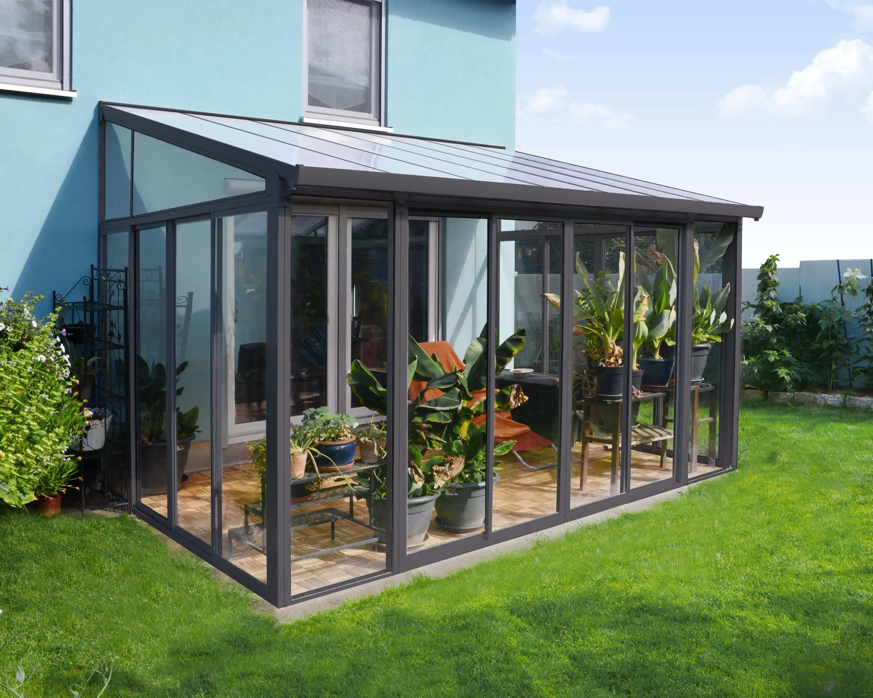 Canopia SanRemo Serre 425X294 cm veranda. en Solarium Donkergrijs Helder-7290108132588 Canopia SanRemo Serre 425X294 cm veranda. en Solarium Donkergrijs Helder