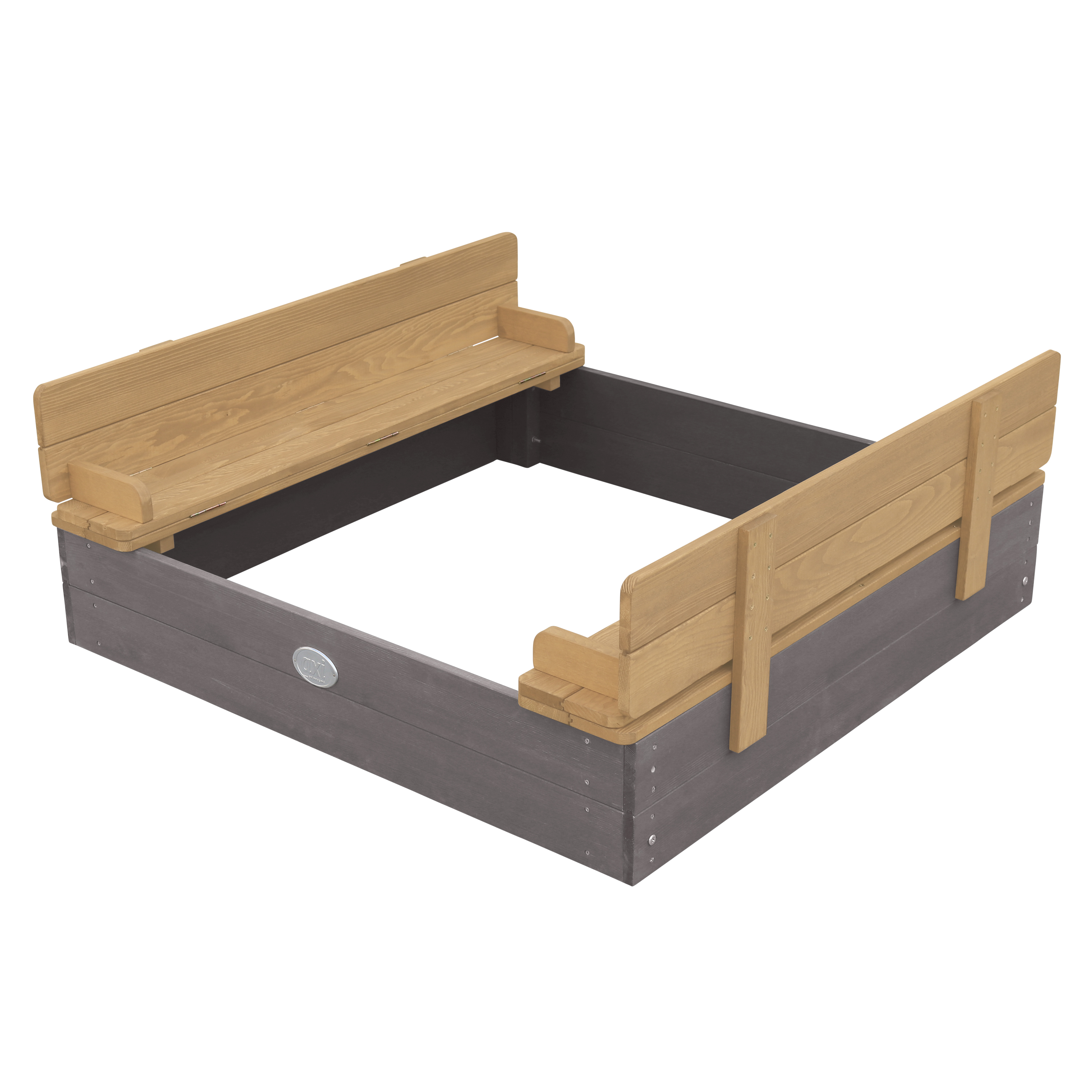 AXI Ella Sandbox with benches - 100 x 95 cm - Grey/Brown