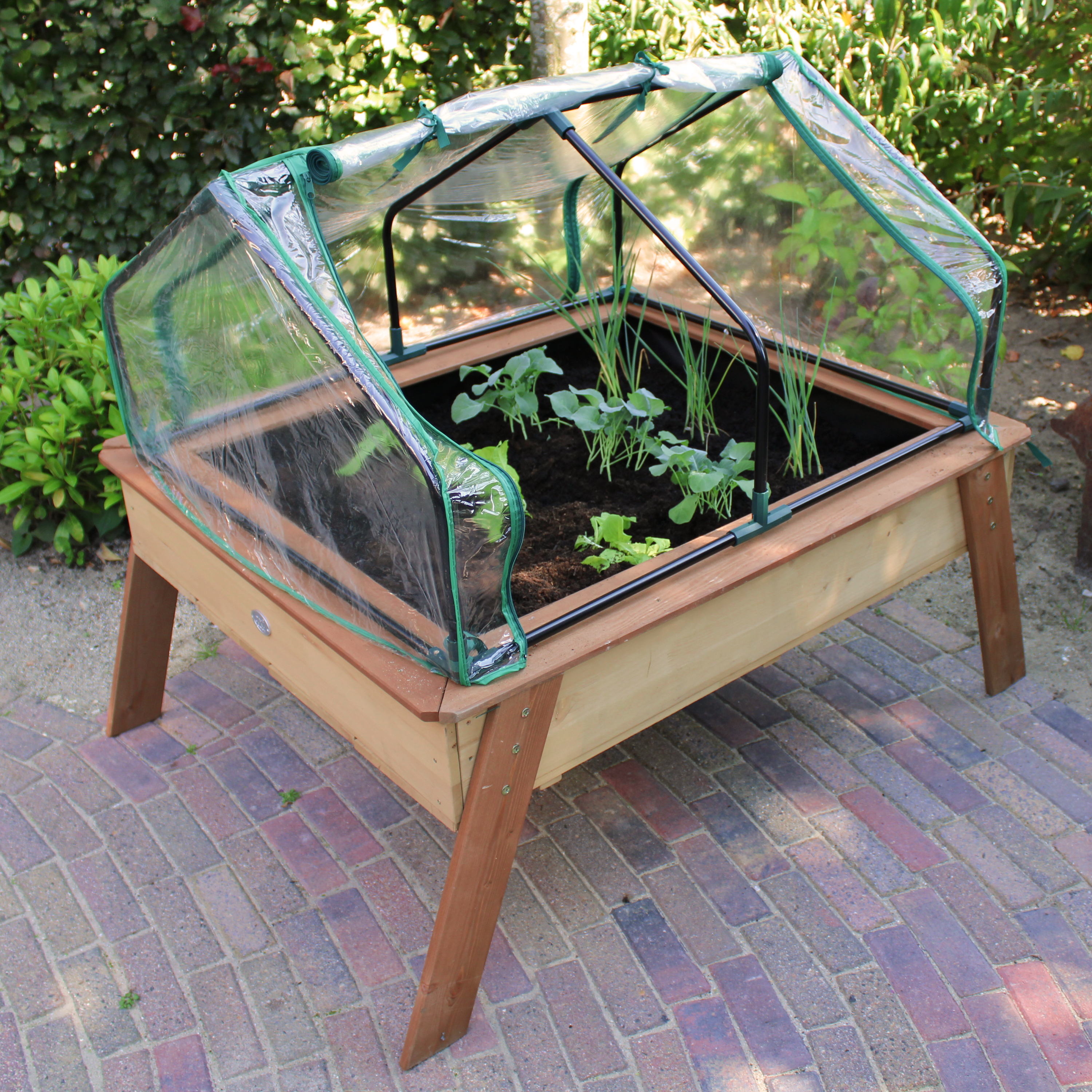 AXI Linda Gardening Table with Greenhouse - Brown