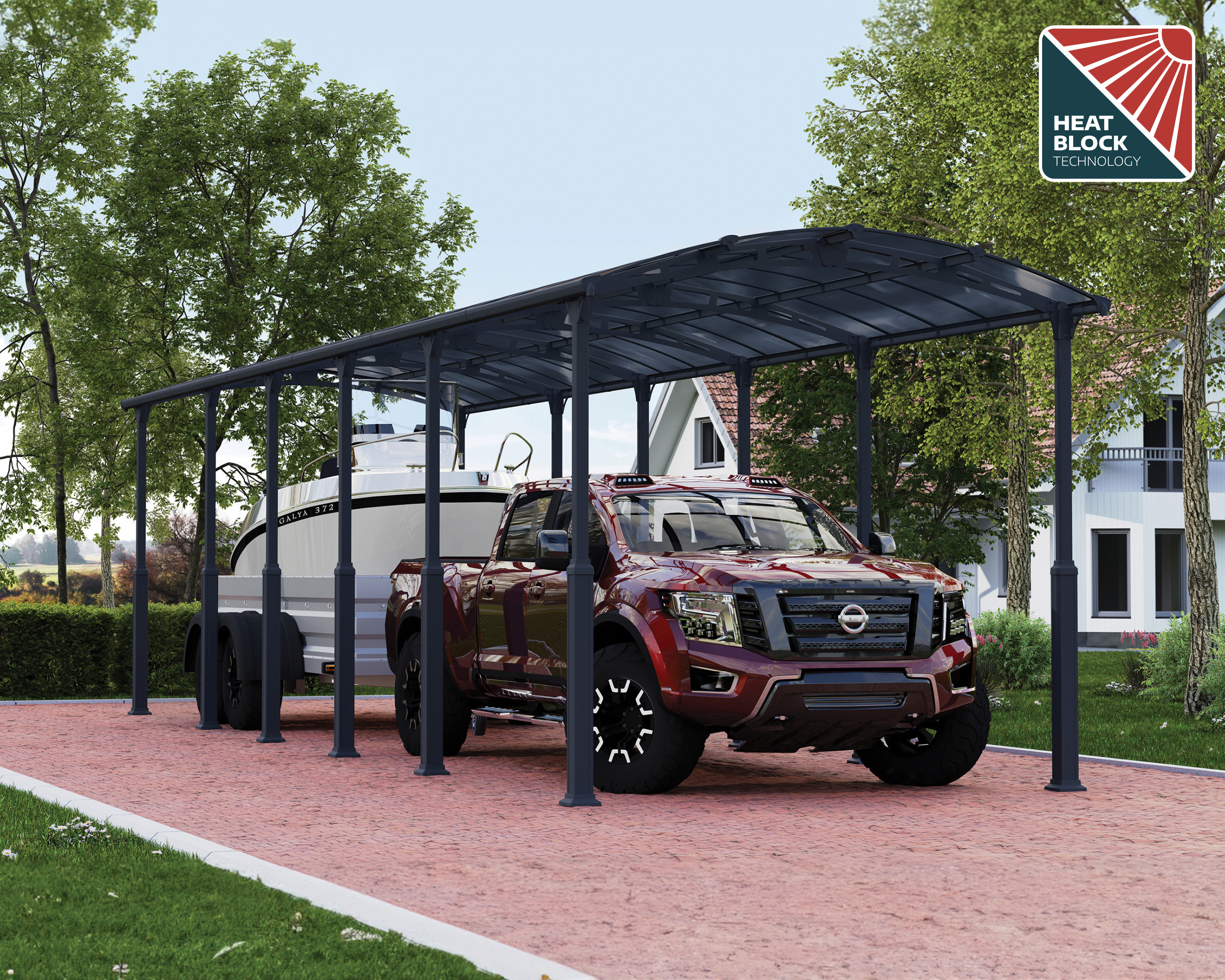 Canopia Alpine 1290X359X307 cm RV Carport en Boothuis Donkergrijs Brons