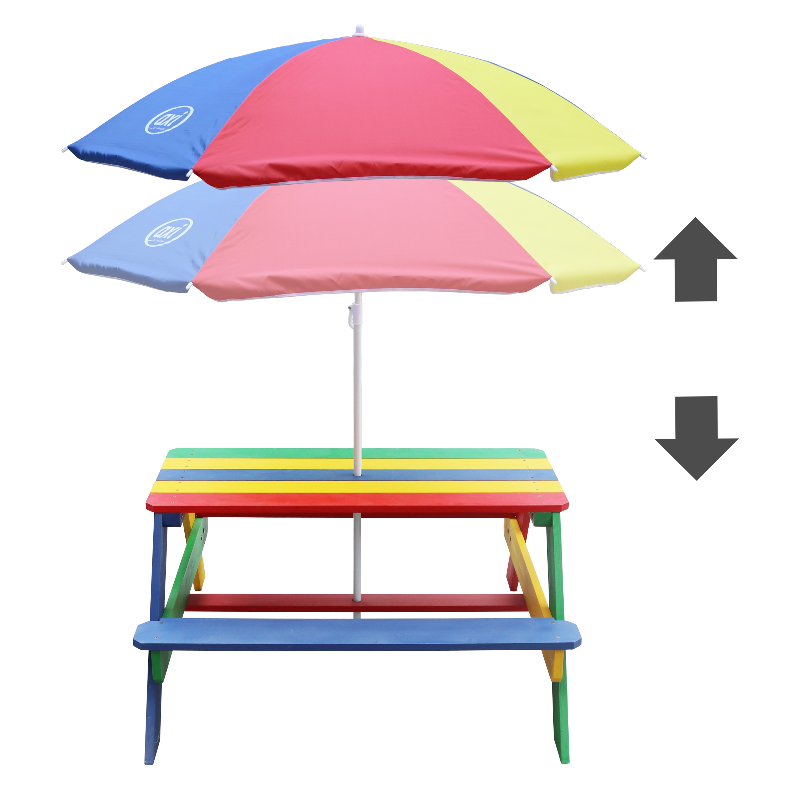 AXI Nick Picnic Table Rainbow - Umbrella Rainbow