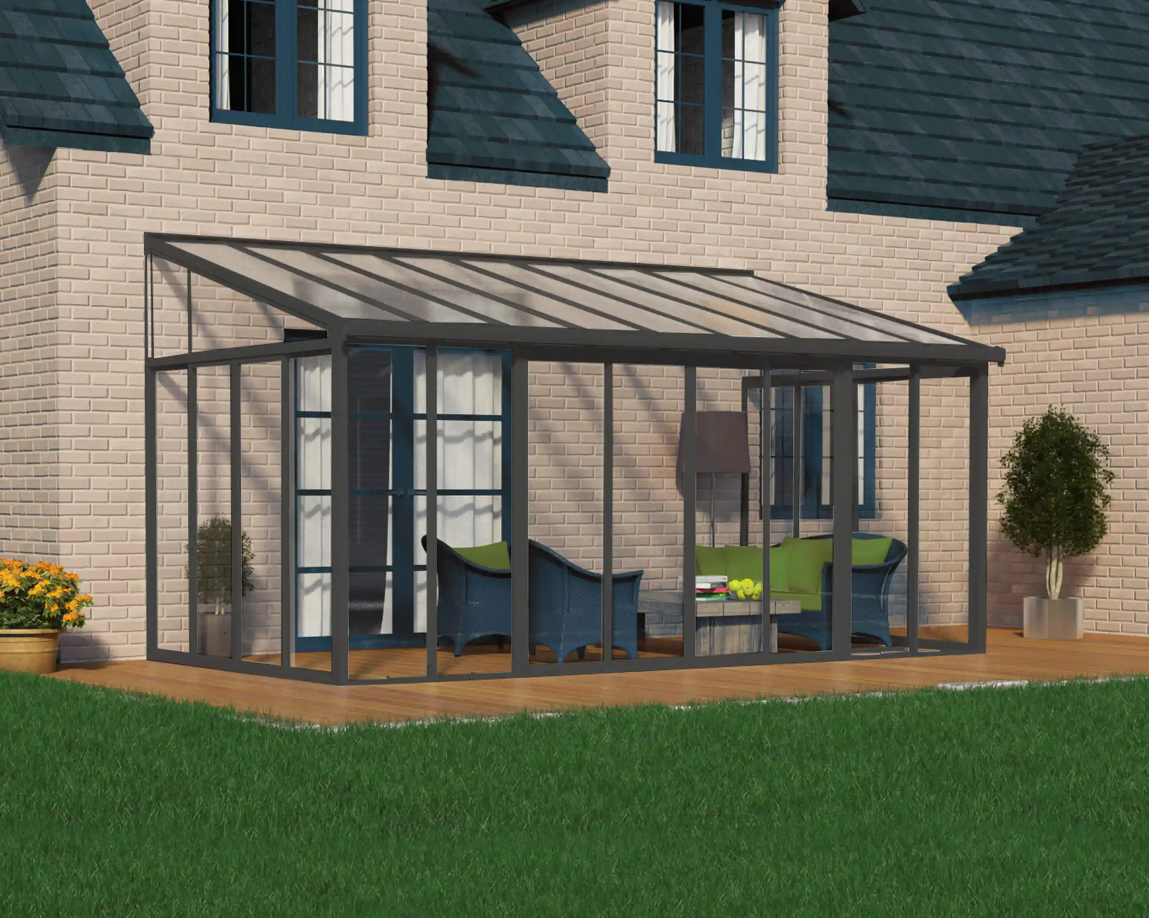 Canopia SanRemo Serre 556X294 cm veranda. en Solarium Donkergrijs Helder