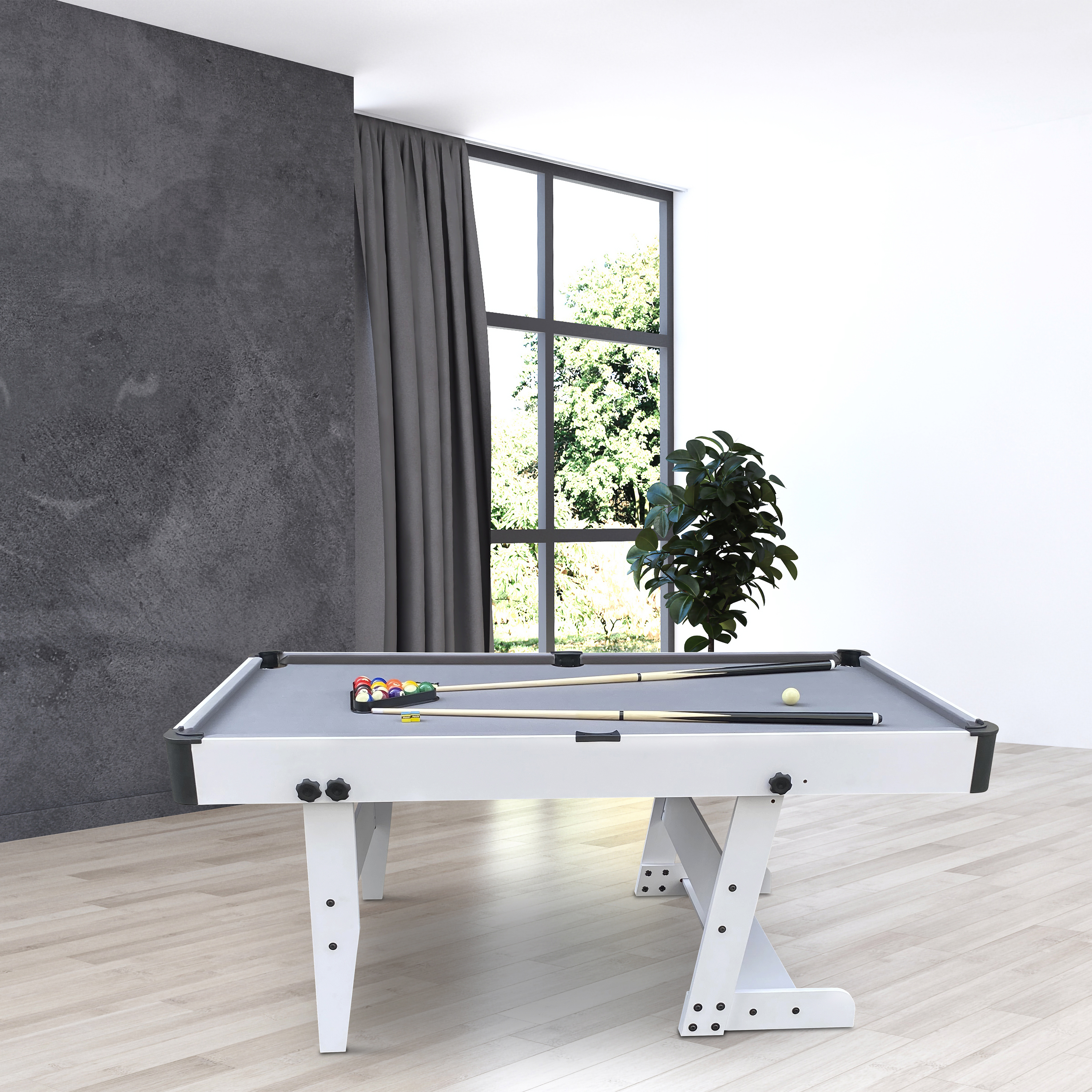 Cougar Hustle XL opklapbare Pooltafel Wit/grijs