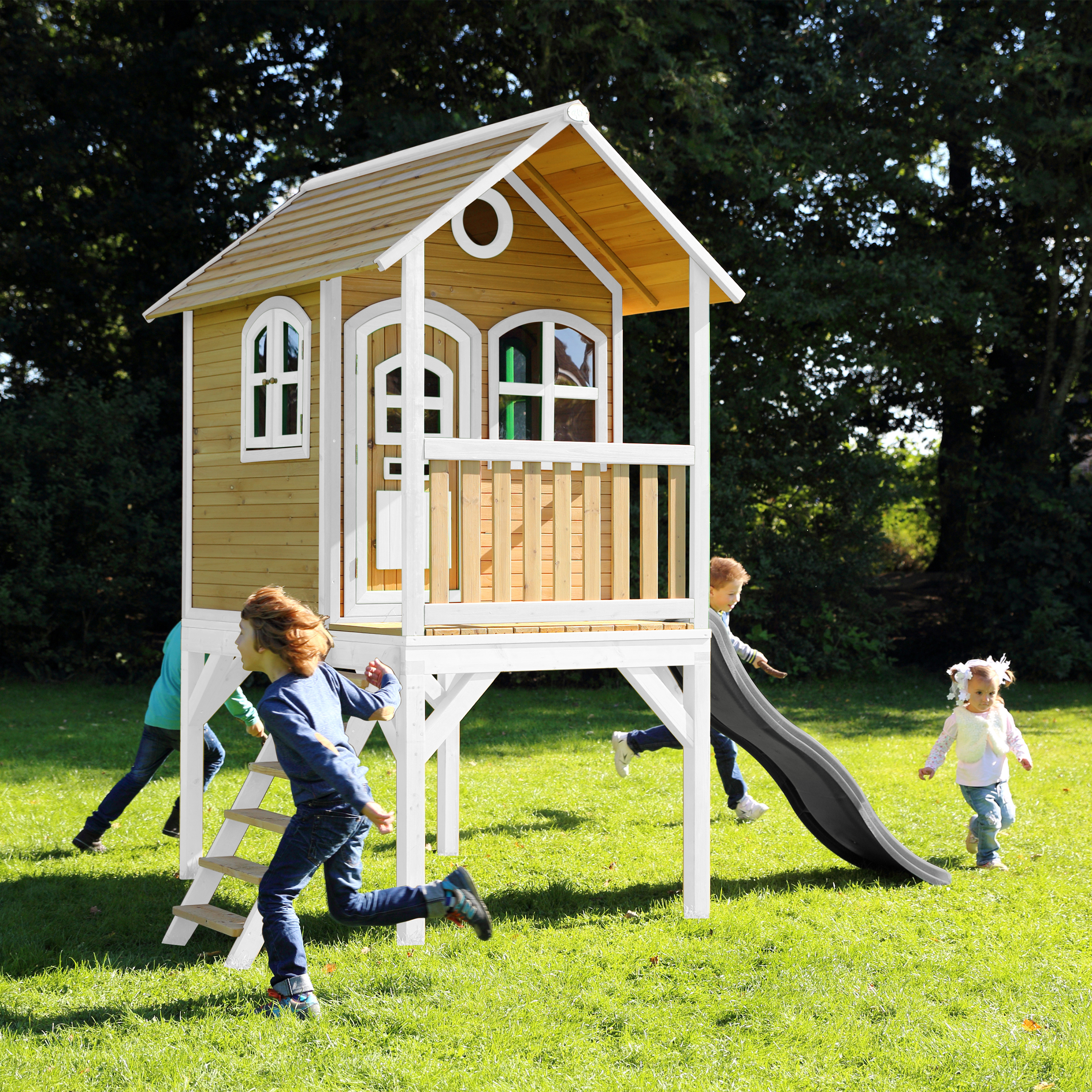 AXI Laura Playhouse Brown/white - Grey Slide