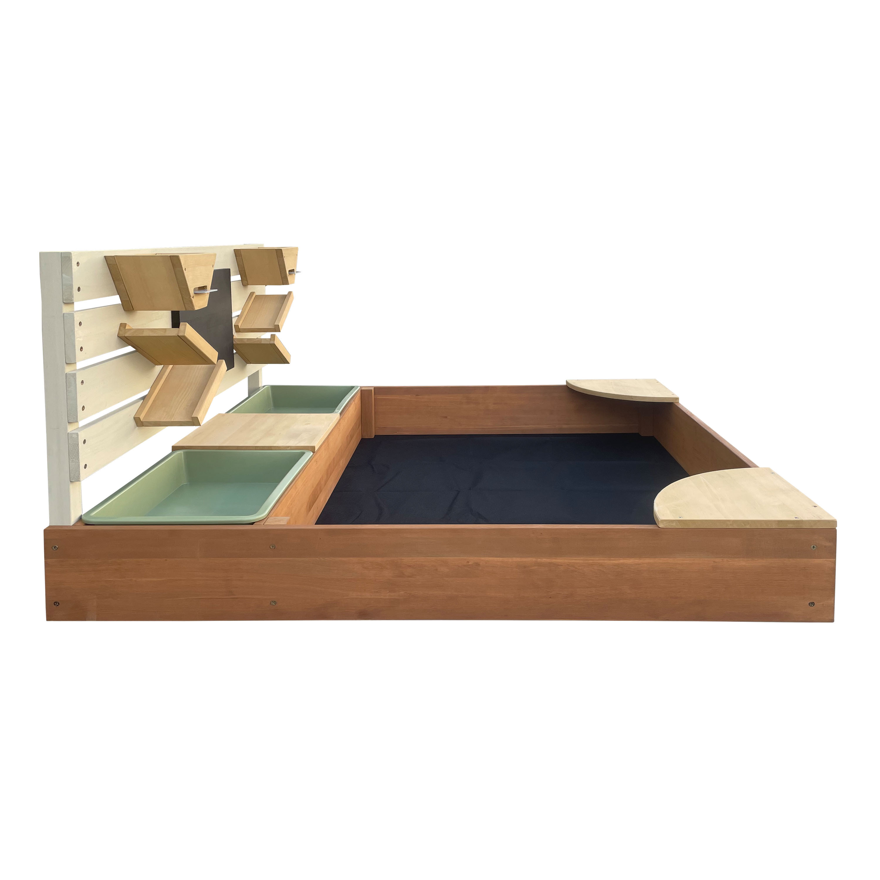 AXI Cato sandbox with sand & water trays and Play wall - 100 x 105 cm - Beige/brown