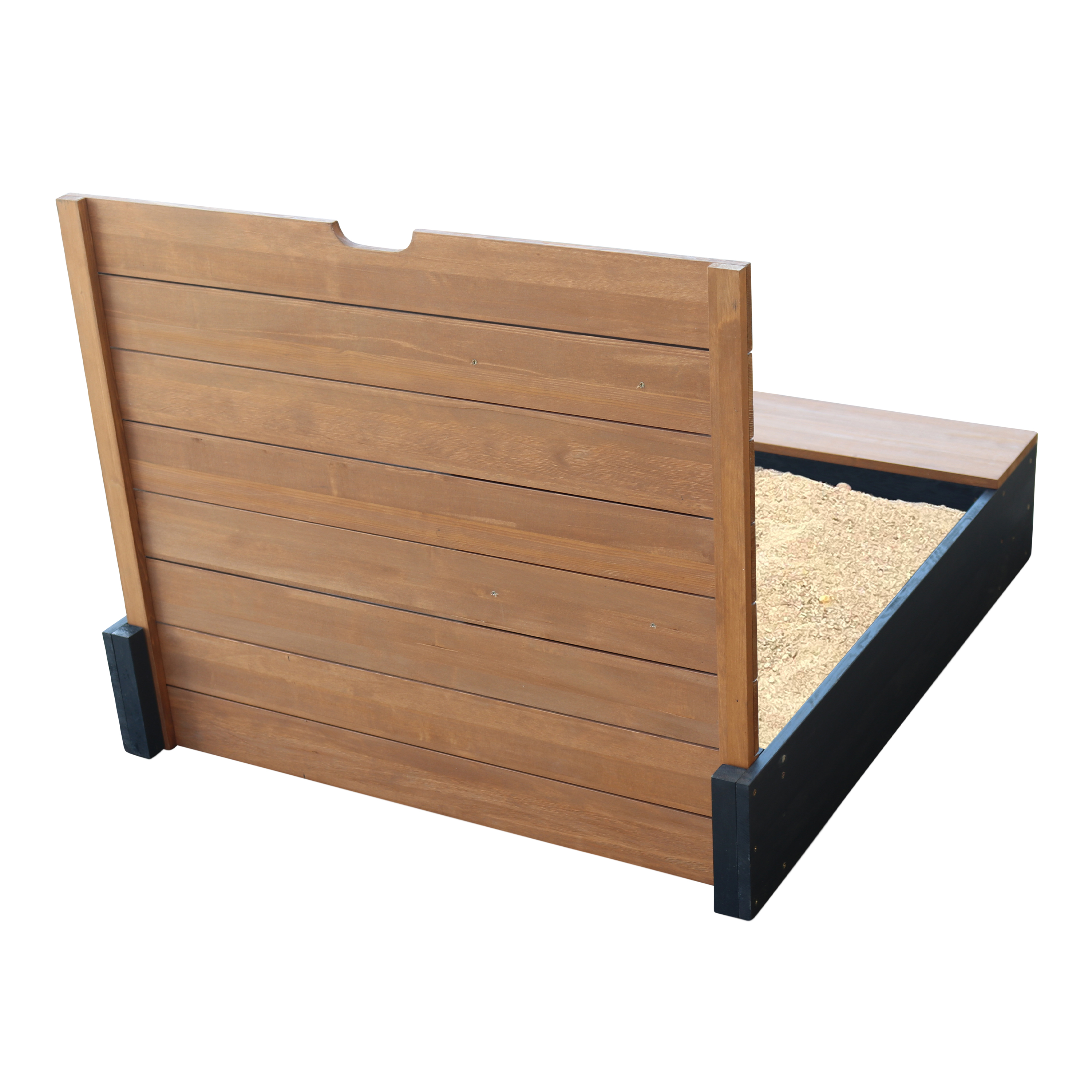 AXI Mandy Sandbox with Storage and Lid - 100 x 90 cm - Anthracite/Brown