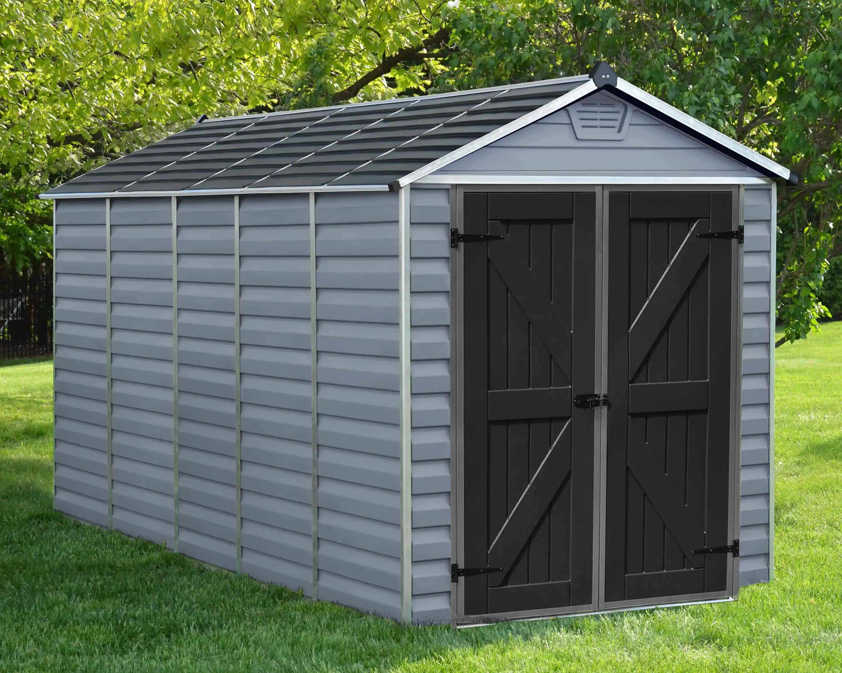 Canopia Skylight 378X185X217 cm Openlucht schuur voor tuin Donkergrijs Deco
