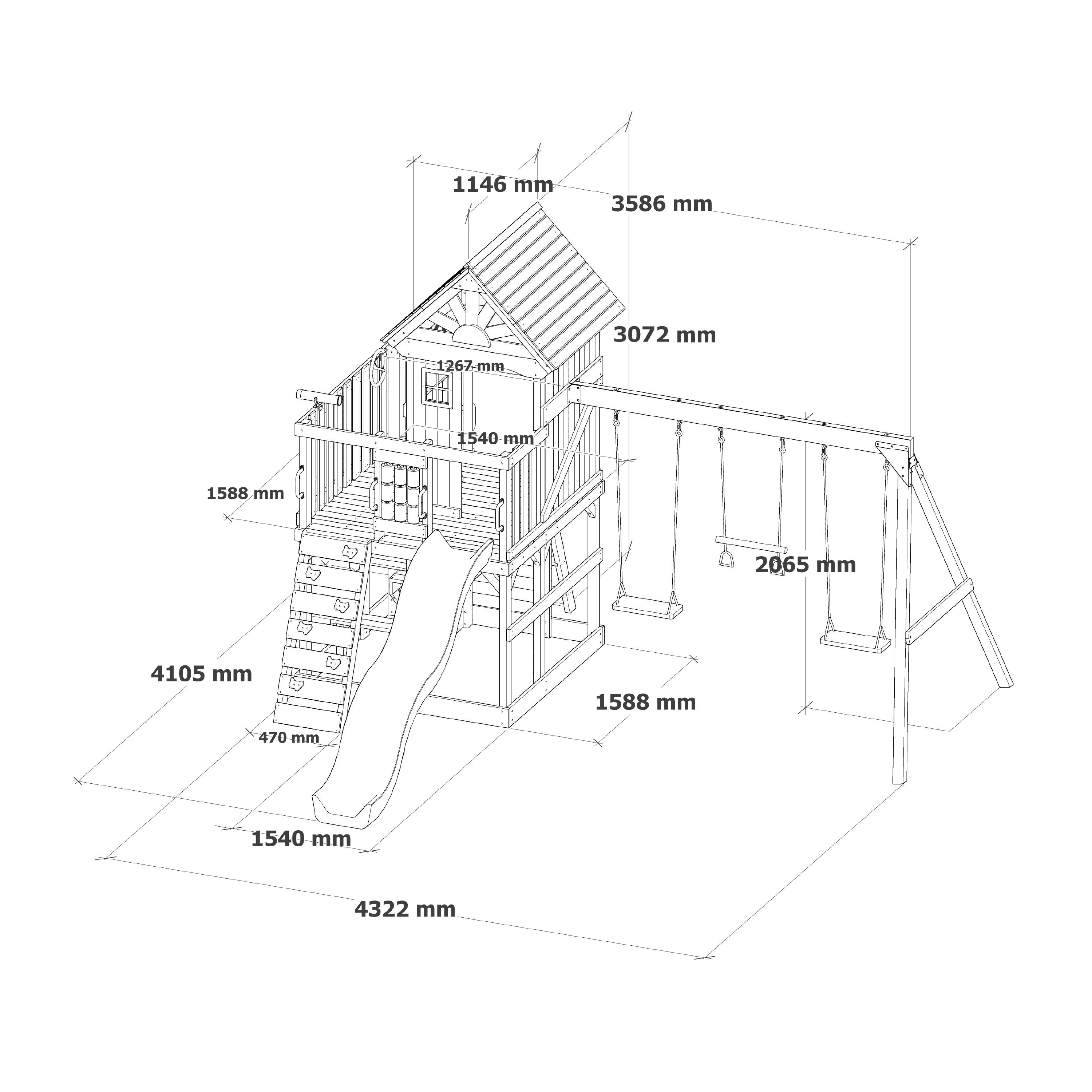 AXI Jack Climbing Frame with Double Swing and Trapeze – Blue Slide