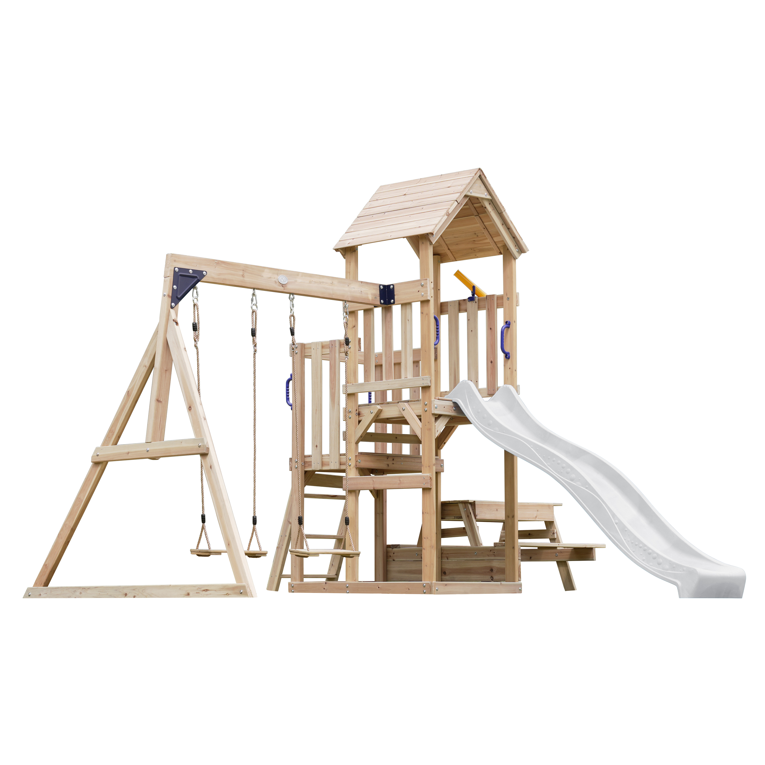 AXI Mette Playground with Double Swing Brown - White Slide 