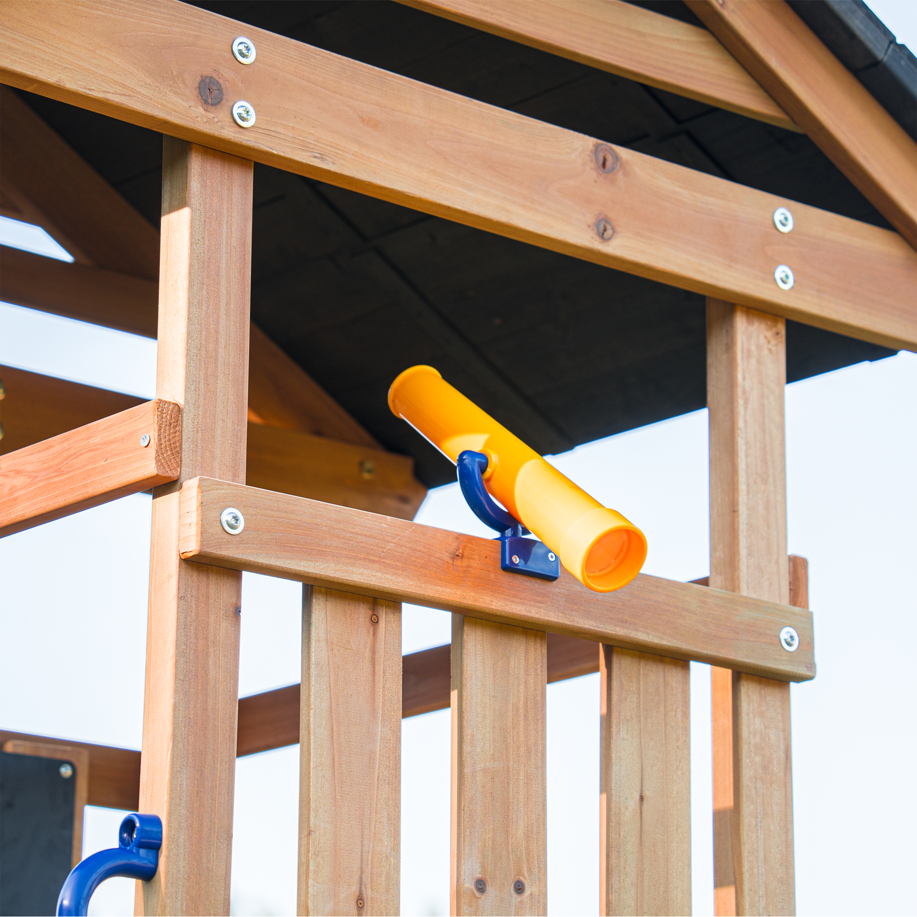AXI Mia Climbing Frame with Double Swing Set – Blue Slide