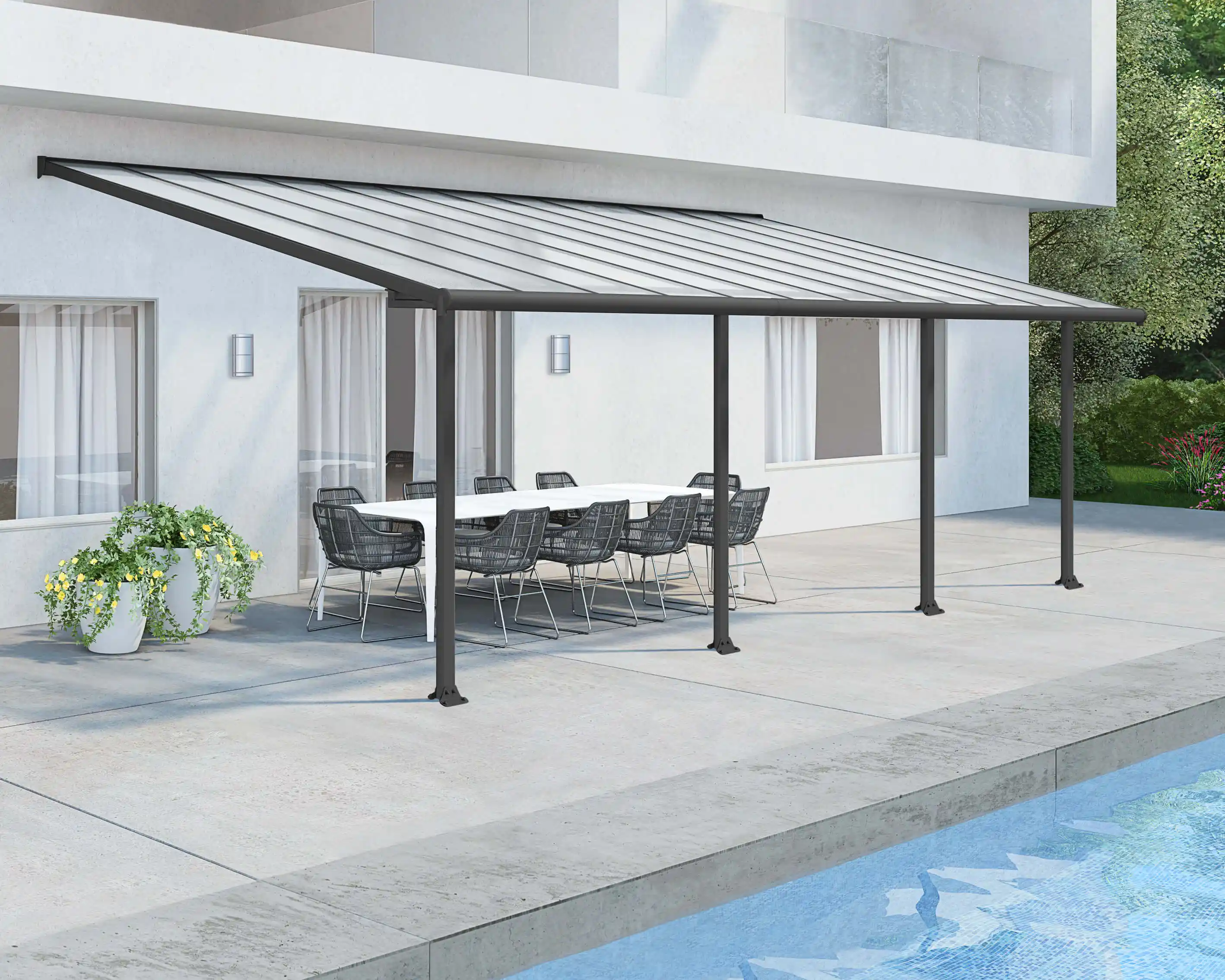 Canopia Olympia 739X294 cm Terrasoverkapping Donkergrijs Helder