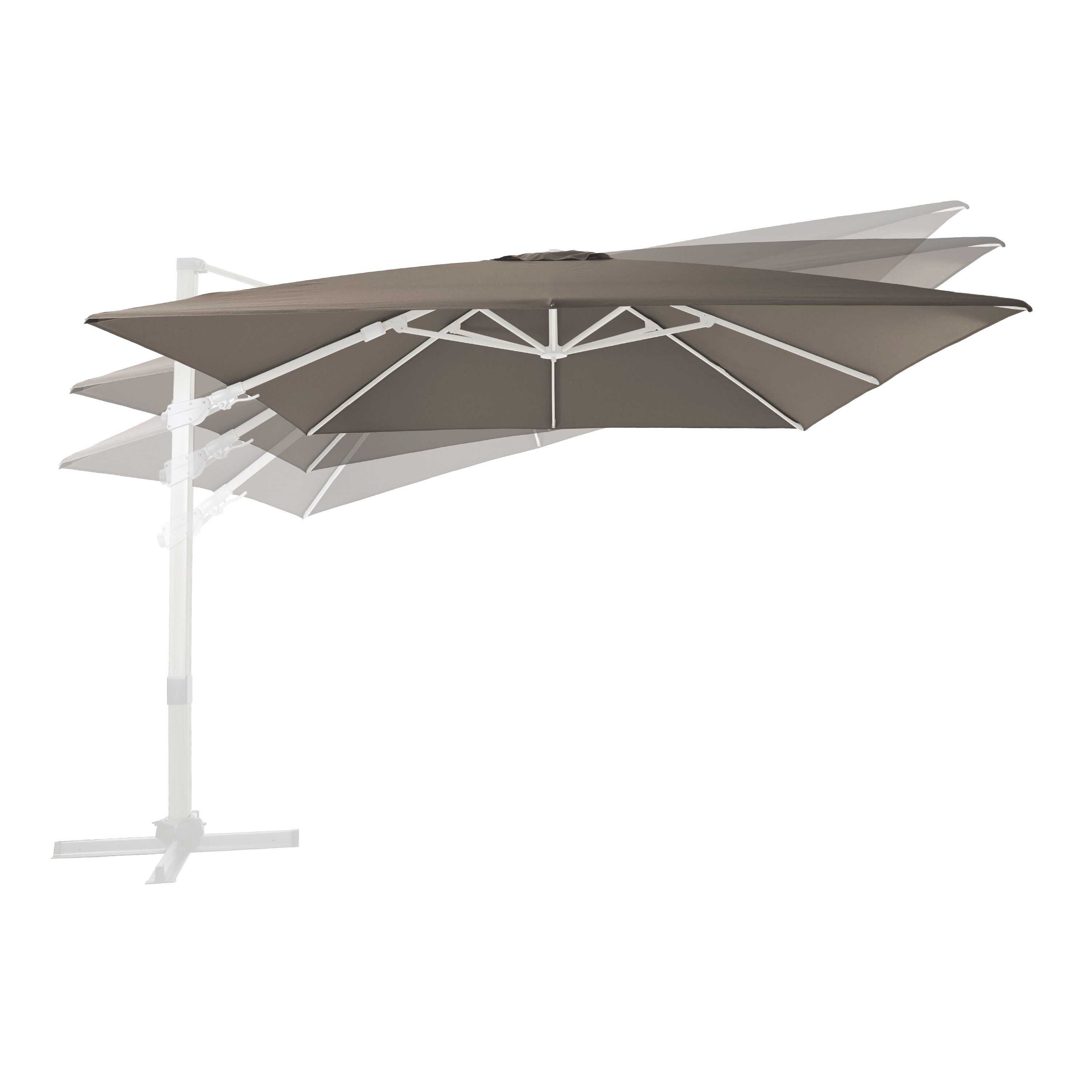 AXI Apollo Premium Zweefparasol 300x300cm Wit/taupe