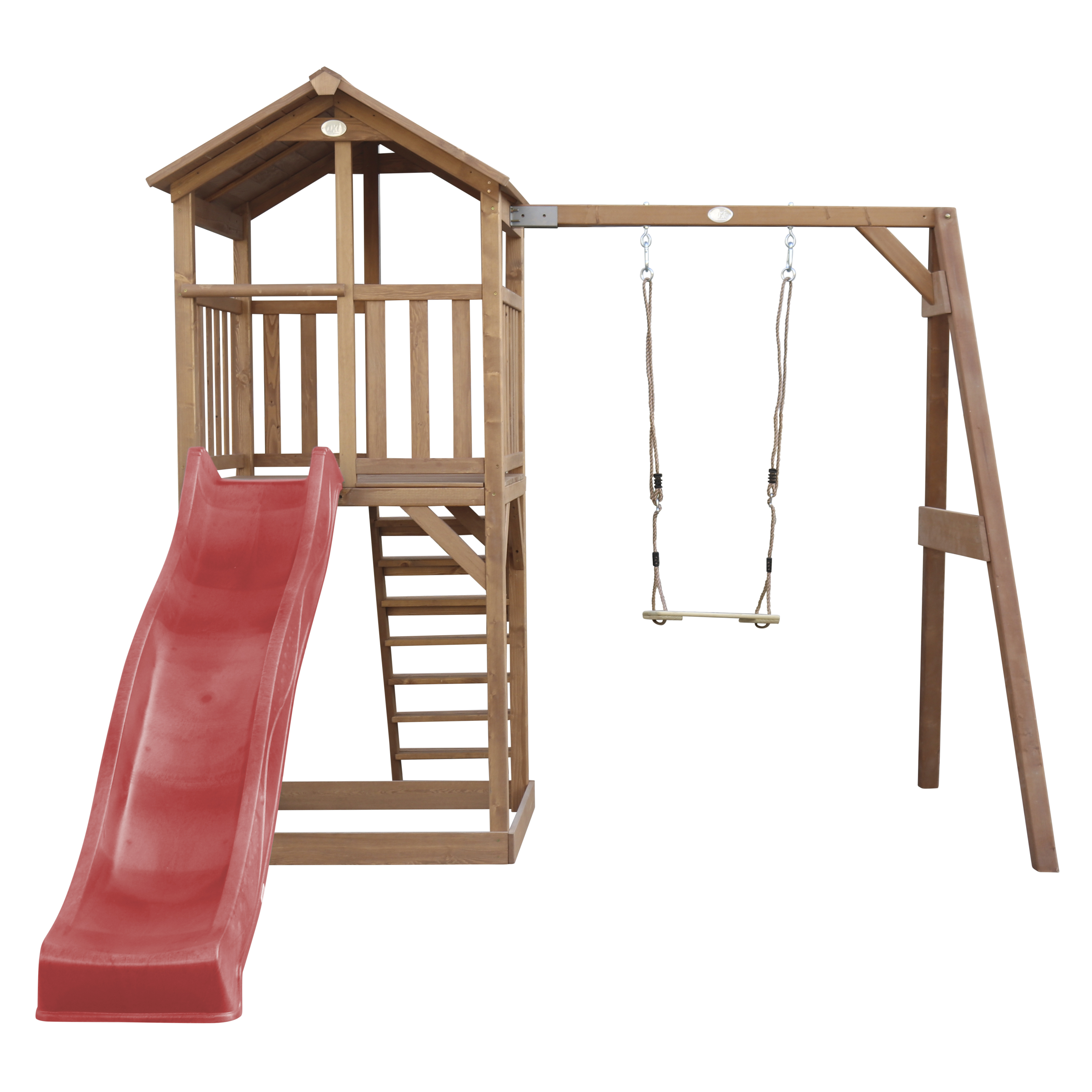AXI Beach Tower with Single Swing Set Brown - Red-8720365061516 AXI Beach Tower with Single Swing Set Brown - Red