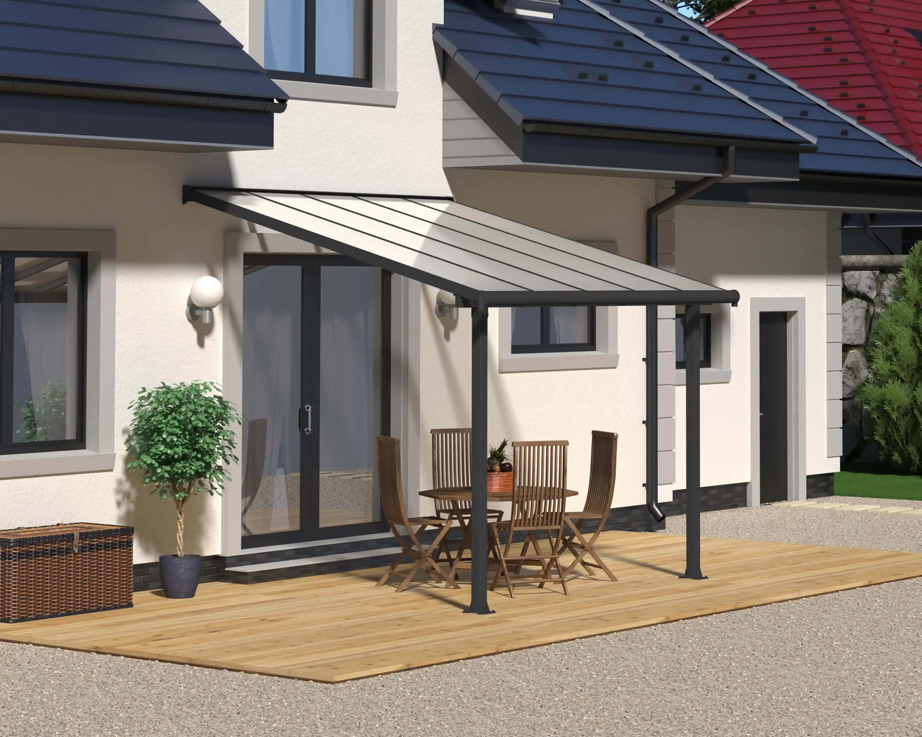 Canopia Olympia 307X294 cm Terrasoverkapping Donkergrijs Helder