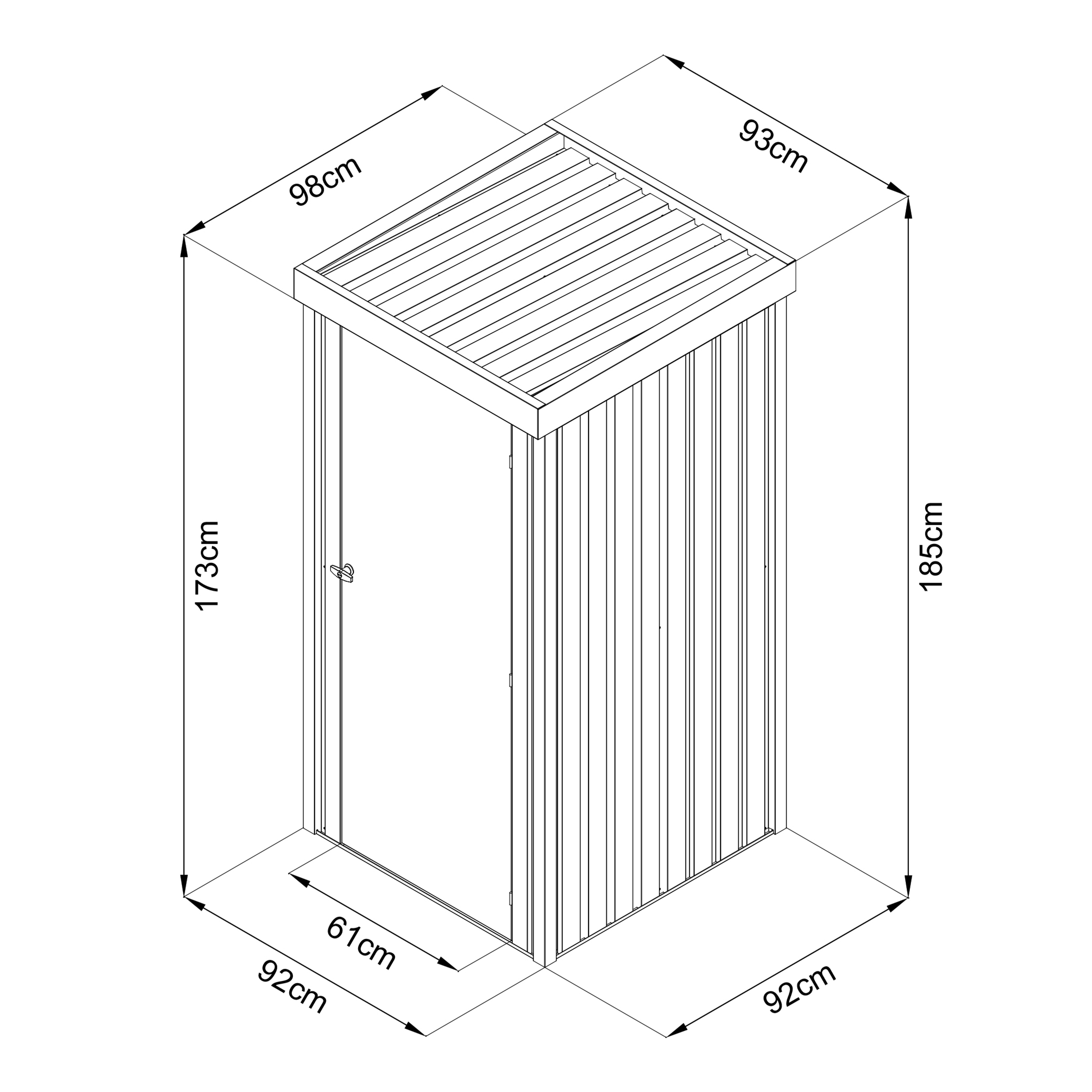 AXI Hector Premium metalen Tuinkast 1300L Antraciet 