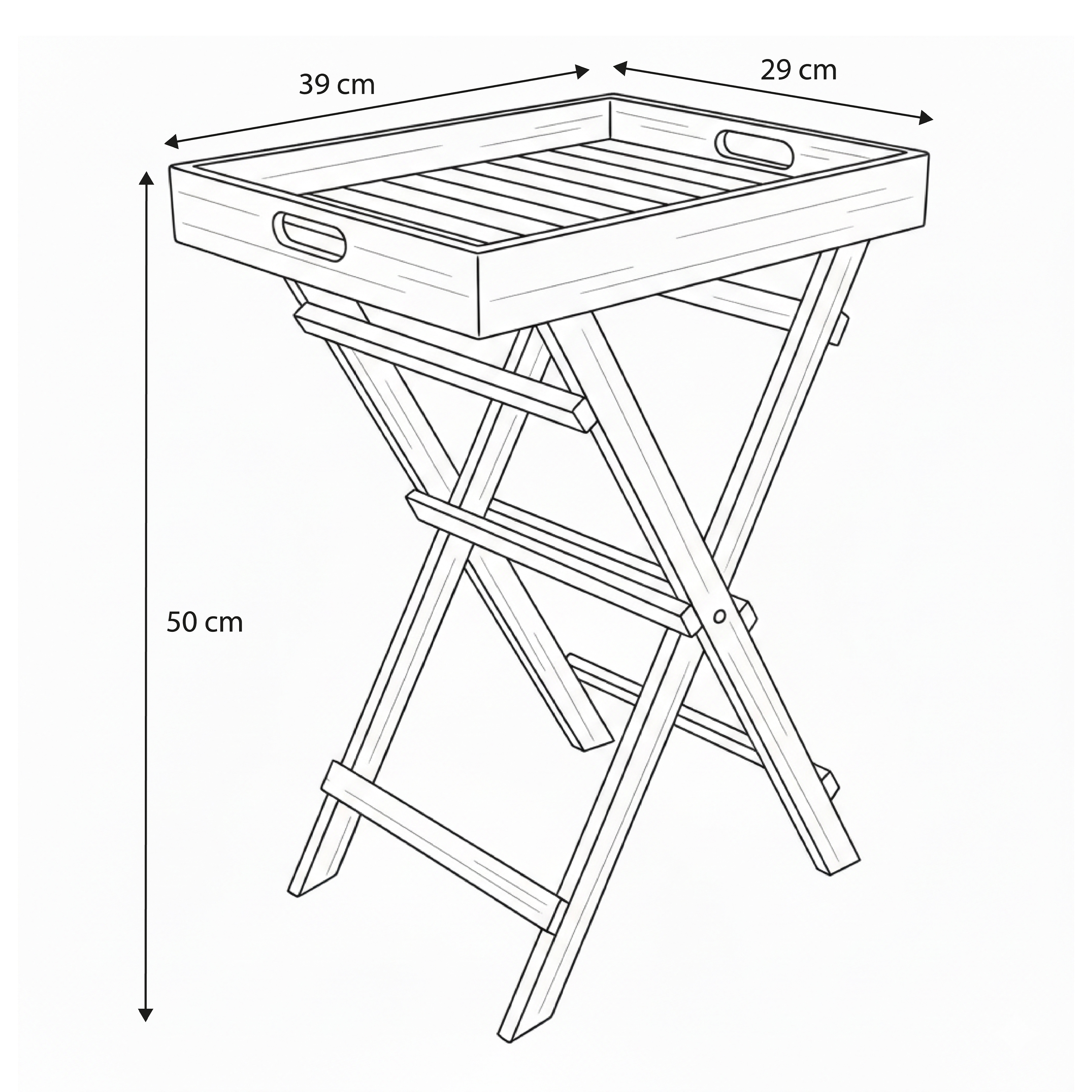 AXI Inda Teak Side Table Folding with Removable Tray