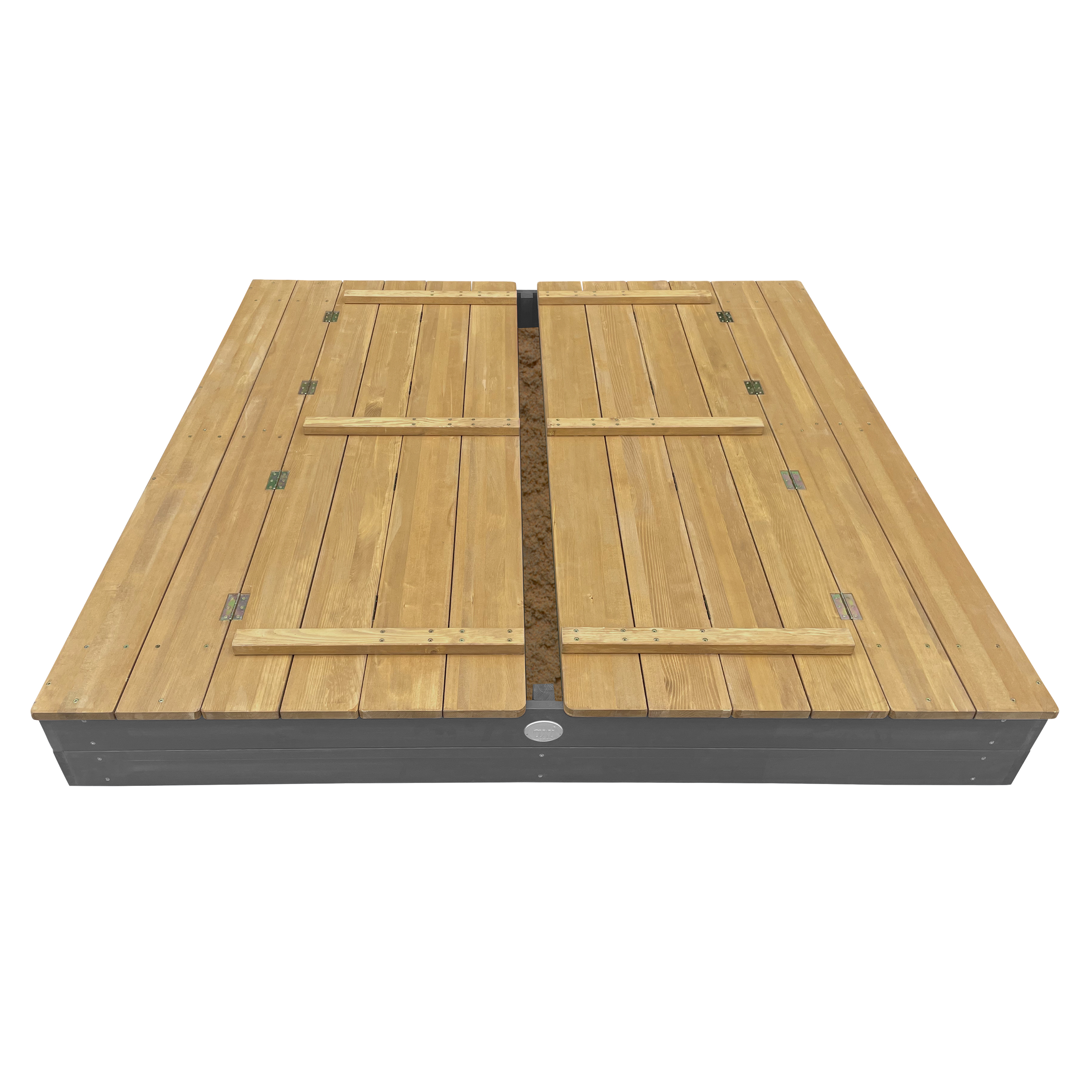 AXI Ella XXL Sandbox 150 x 150 x 20 cm with benches - Grey/Brown