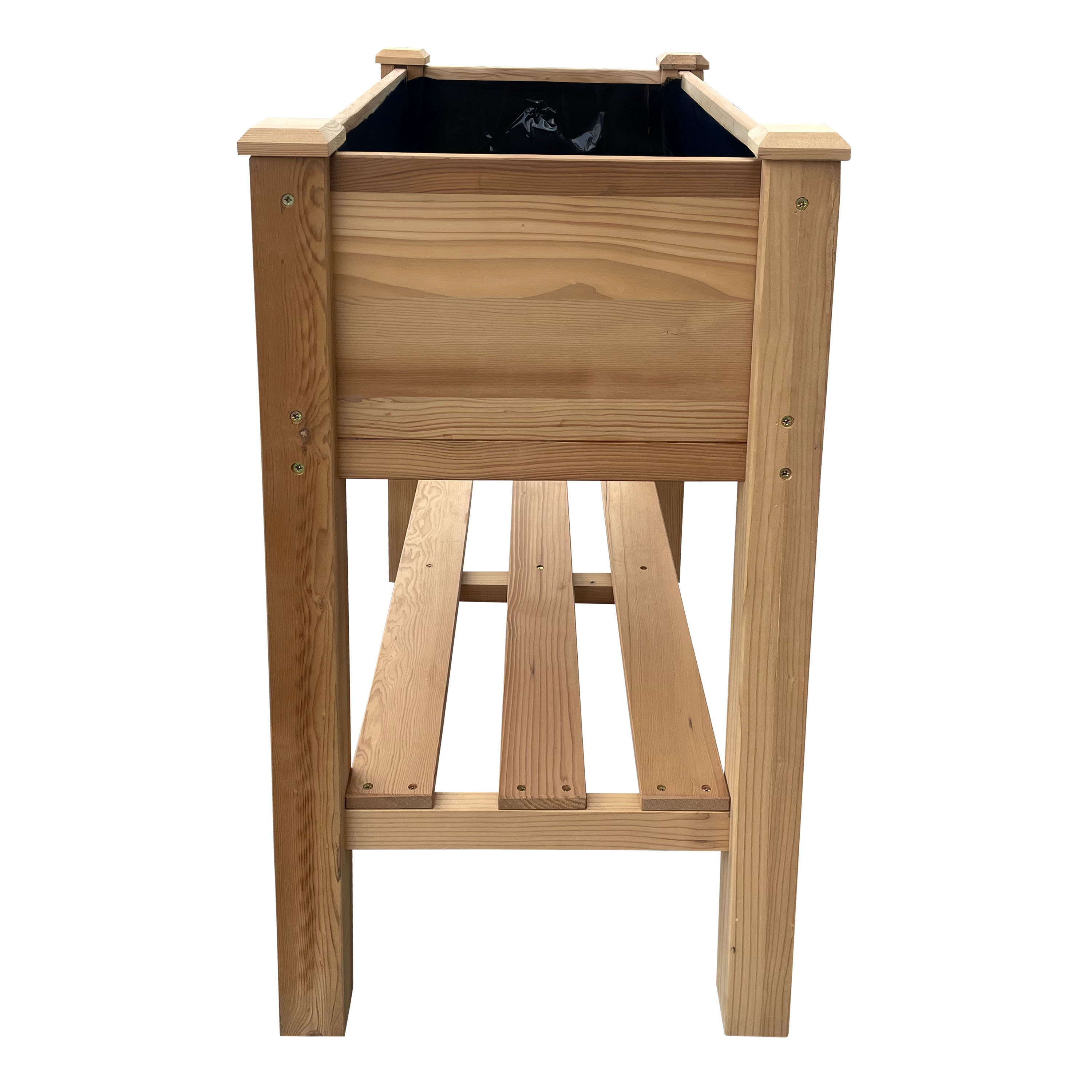 AXI Ari Raised Planter with Storage Shelf Brown