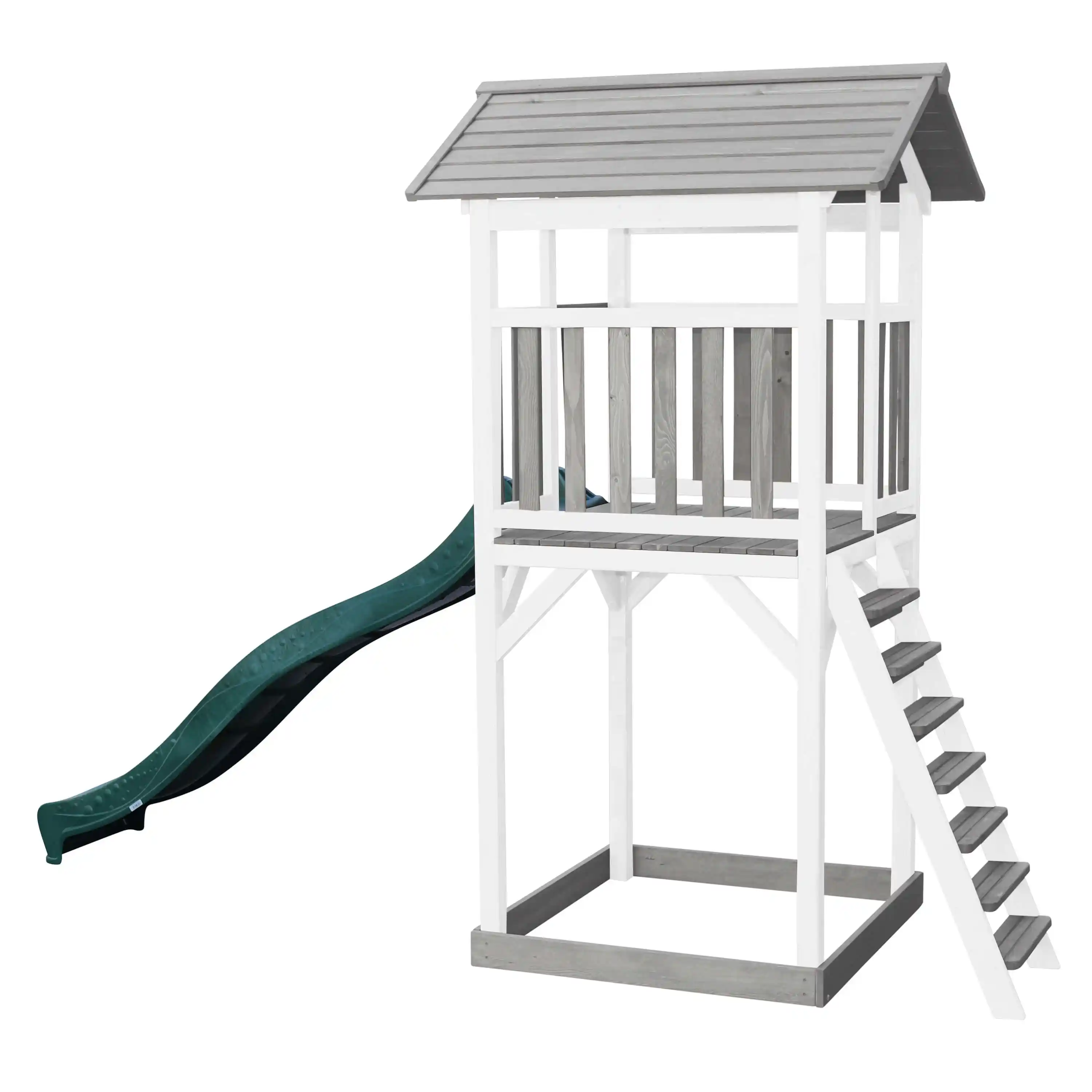 AXI Beach Tower Speeltoren Grijs/wit - Groene Glijbaan