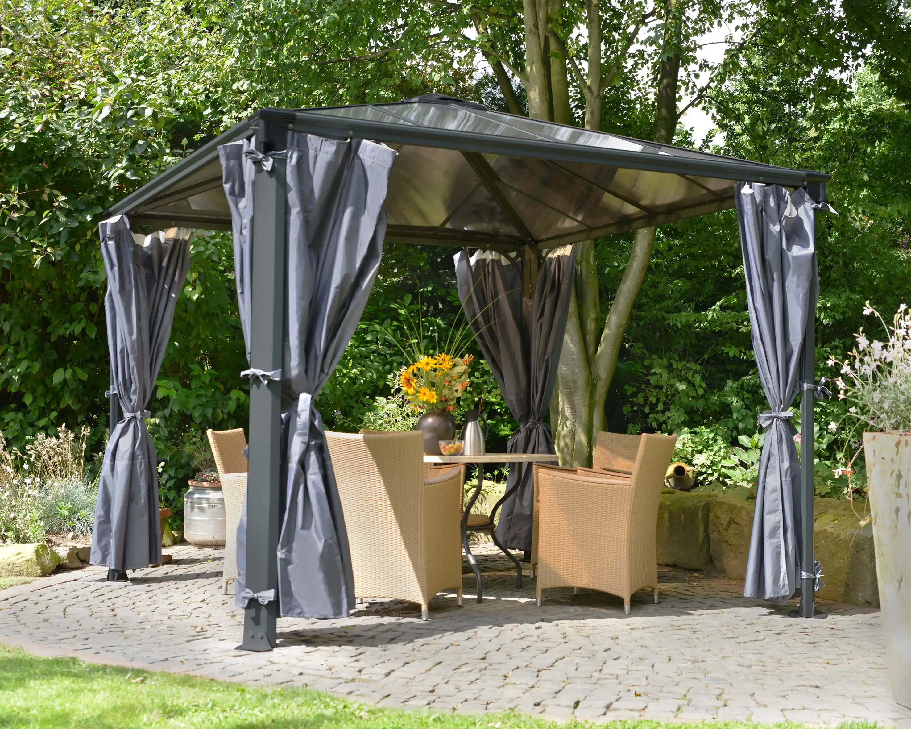 Canopia Palermo 300X300 cm tuinpaviljoen Donkergrijs Brons
