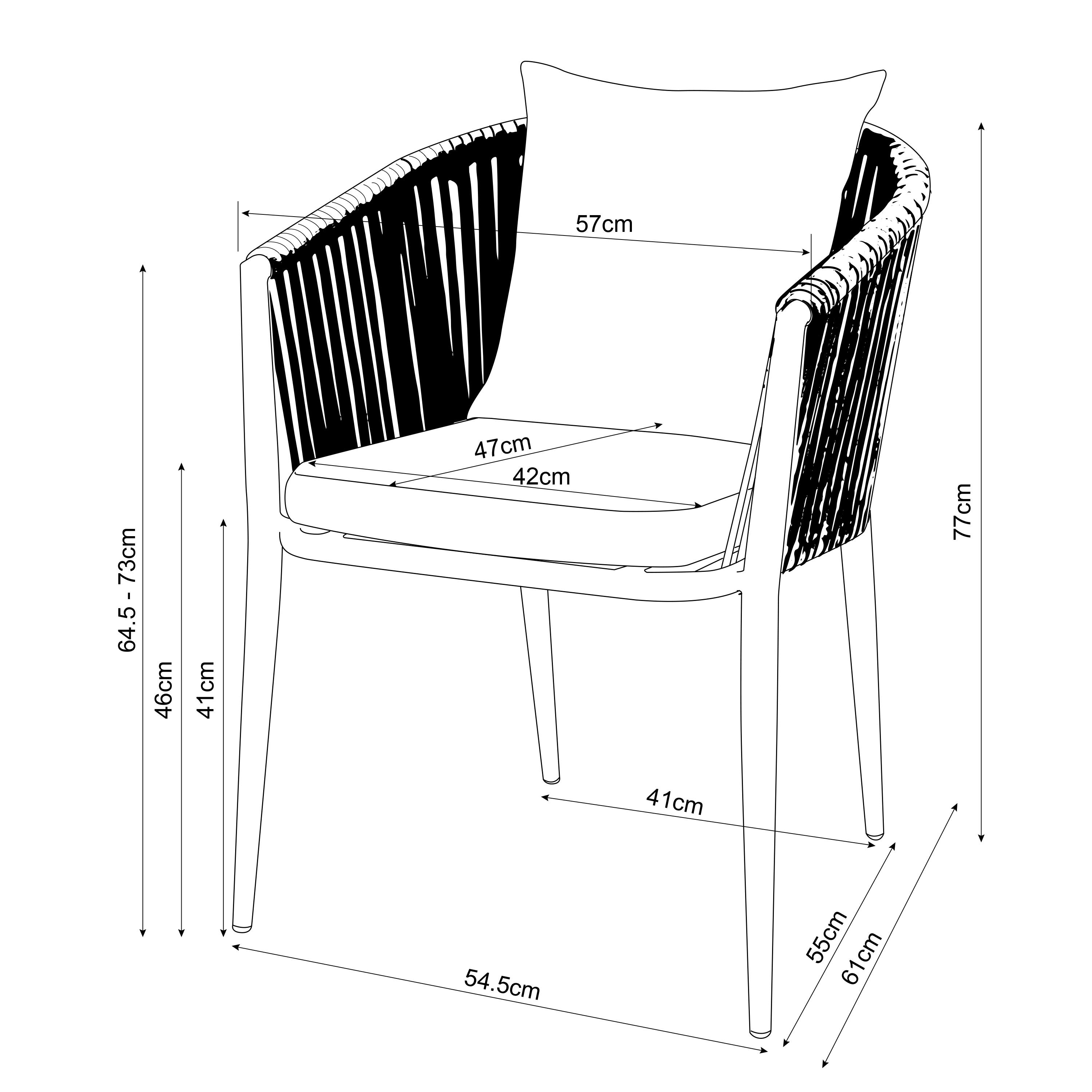 AXI Faye Chairs Anthracite – Set 4 pieces