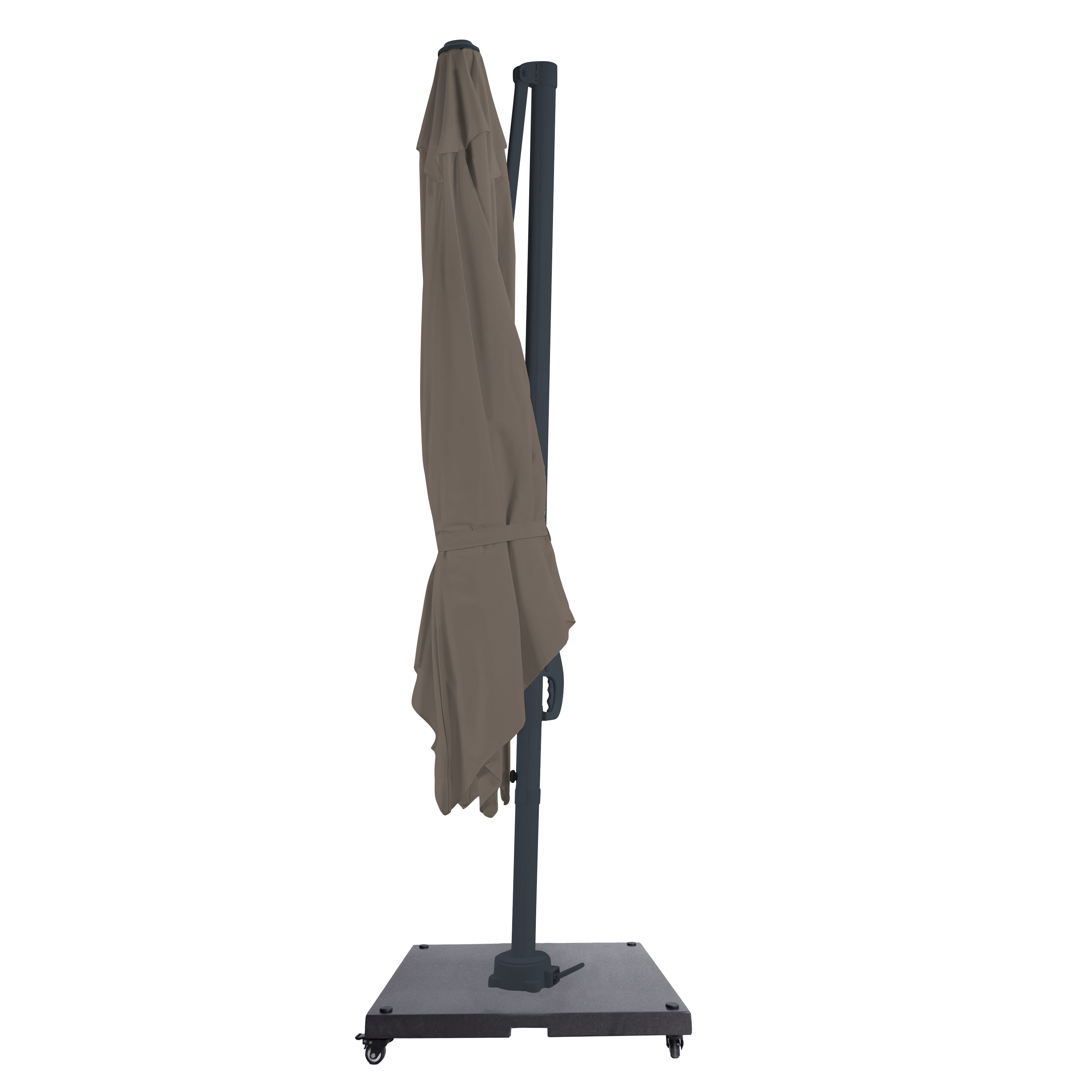 AXI Nima Cantilever Parasol 300x300 cm incl. Parasol Base with Wheels Anthracite/Taupe – Complete Set