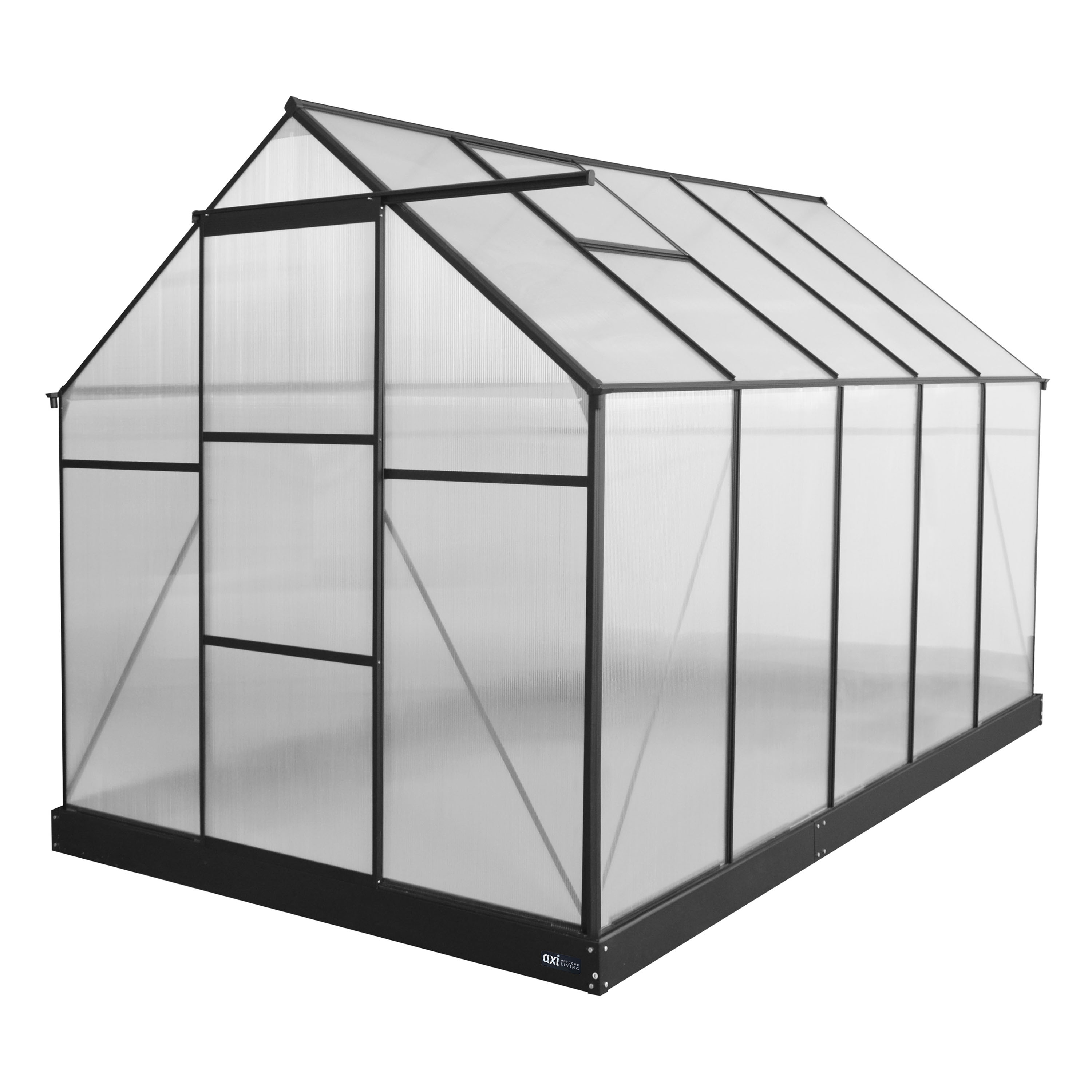 AXI Simon Greenhouse Polycarbonate - Black 310x190x207 cm