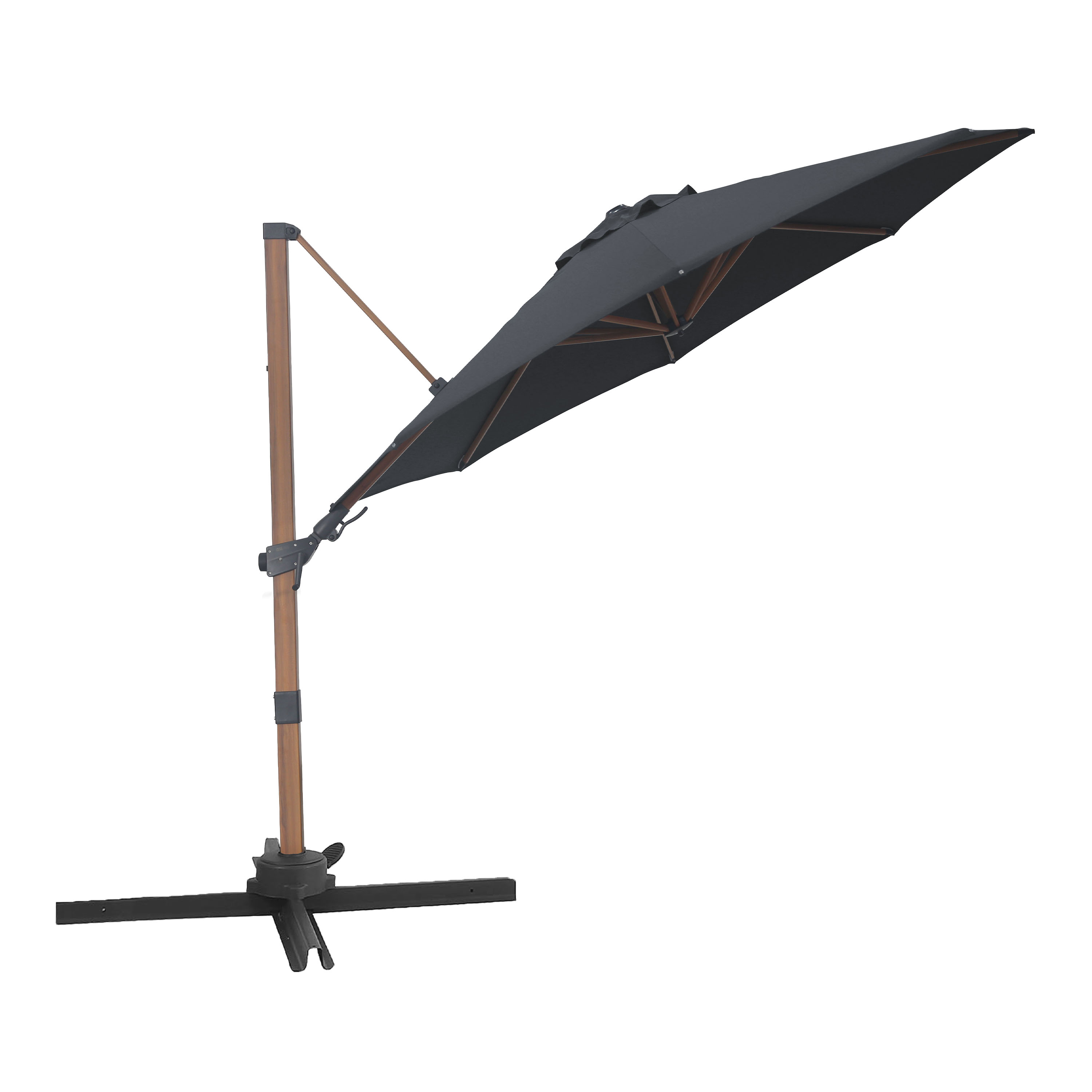 AXI Solis Cantilever Parasol Ø 300cm Wood-look/Grey