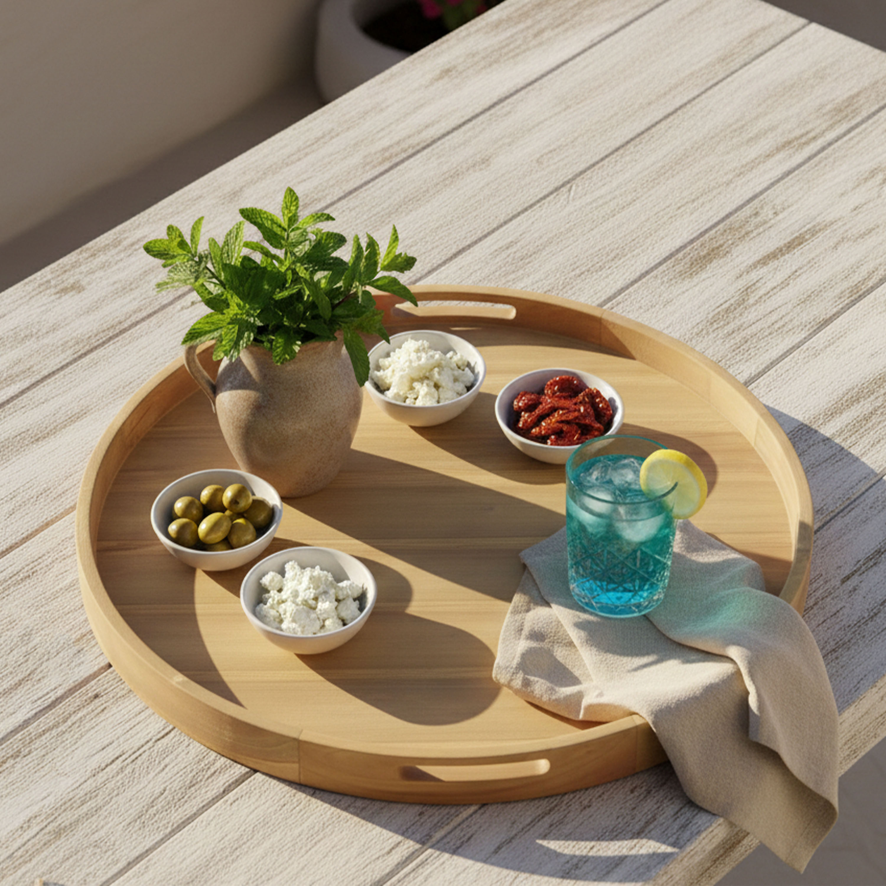 AXI Dewi Teak Tray Ø 60 cm
