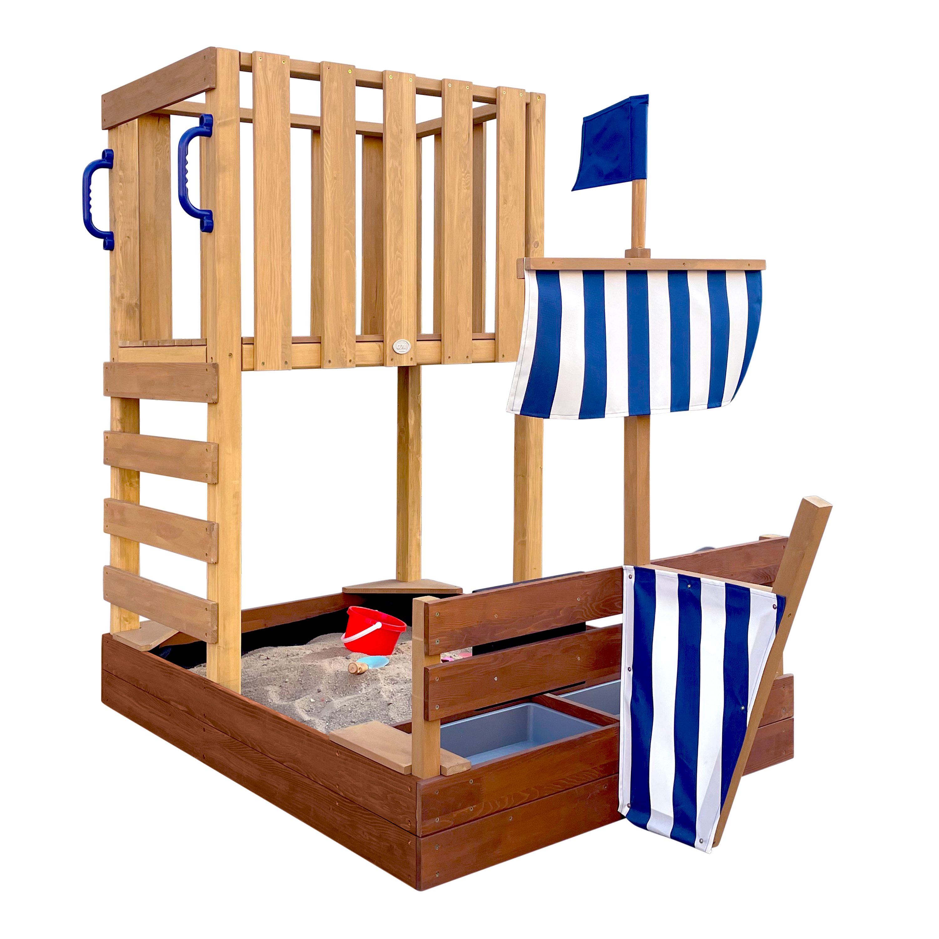 AXI Vicky Climbing Frame with Sandbox, Play Kitchen & Chalkboard
