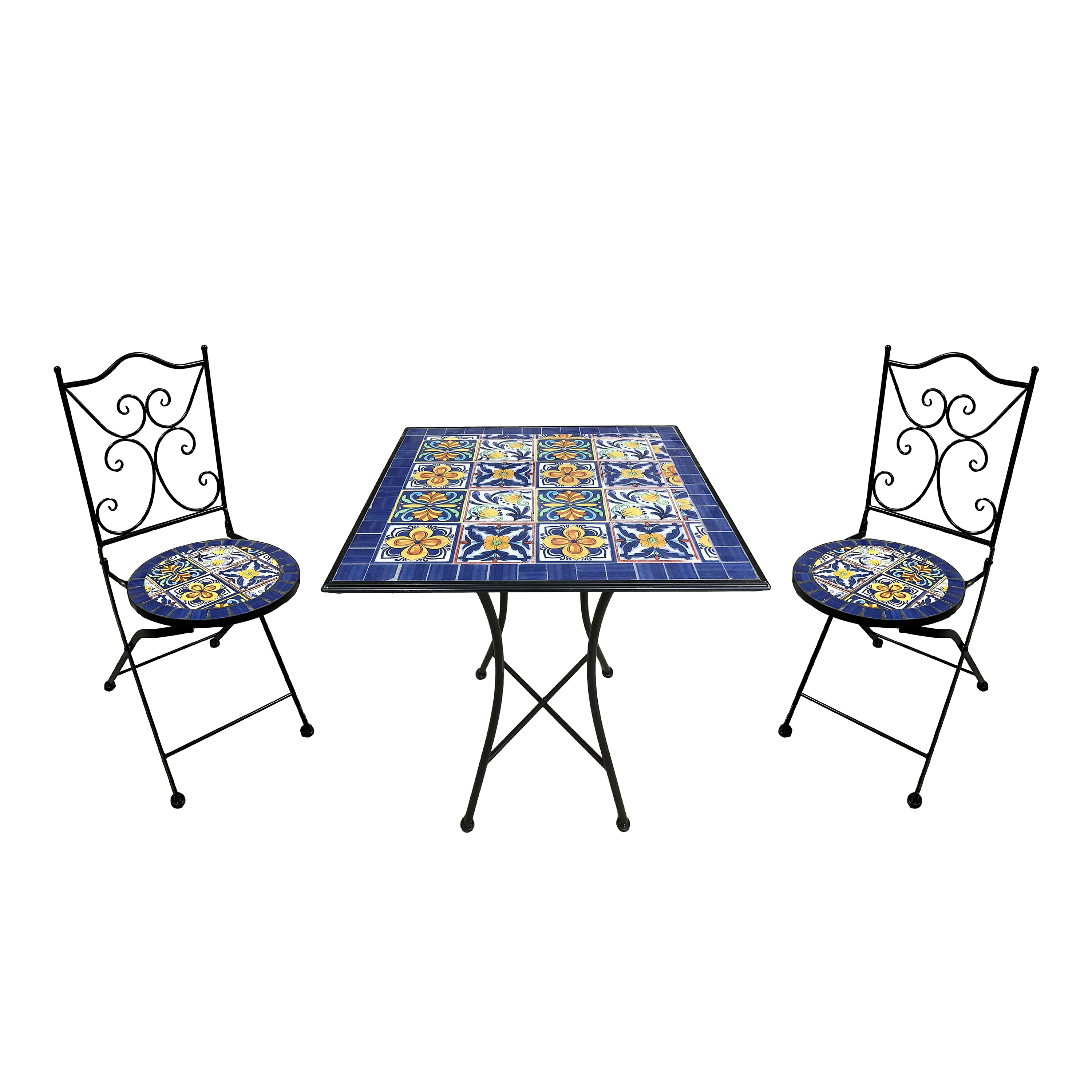 AXI Camilla Bistro Set Mosaic Mediterranean Style - Blue/Yellow