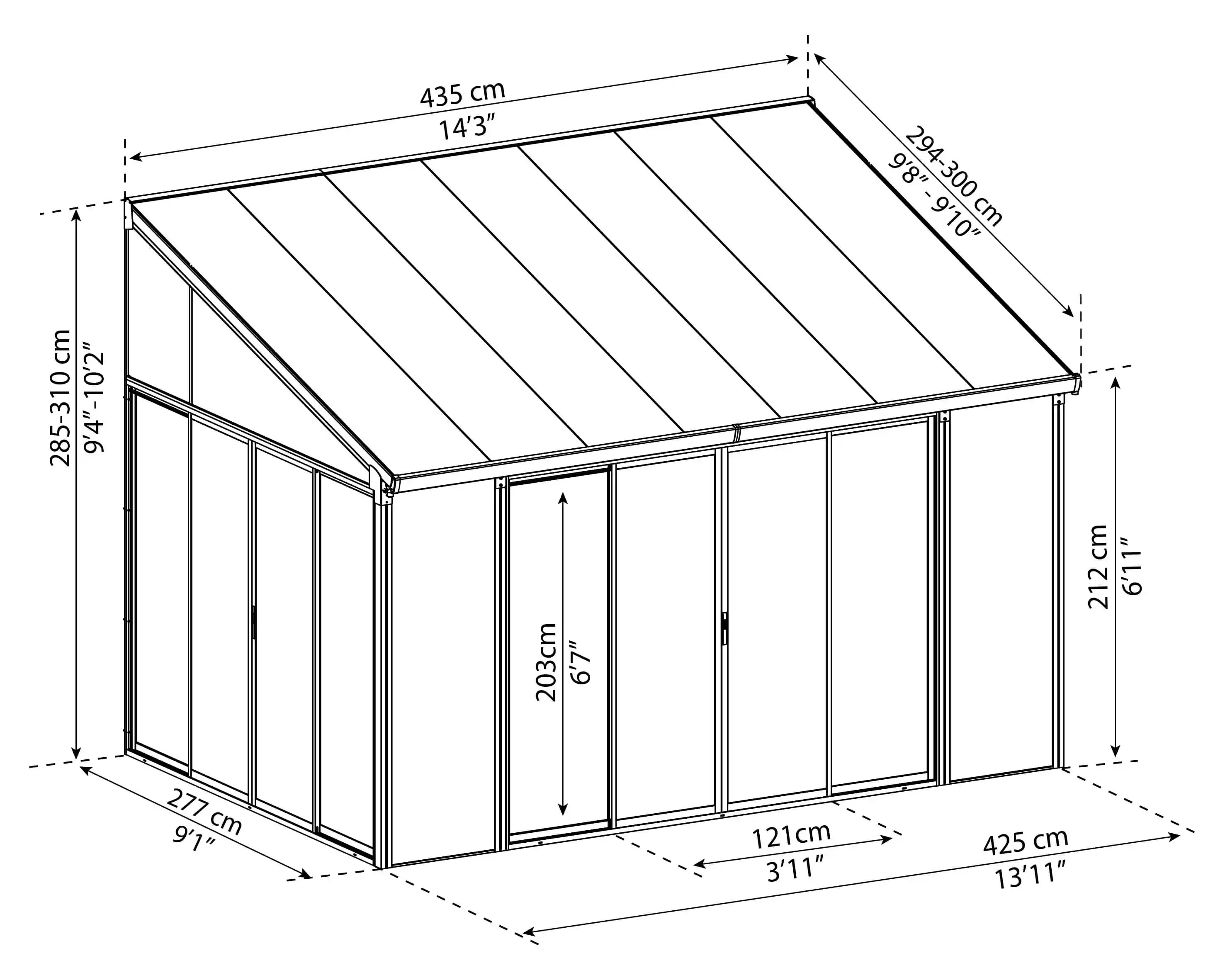Canopia SanRemo Serre 425X294 cm veranda. en Solarium Wit Helder