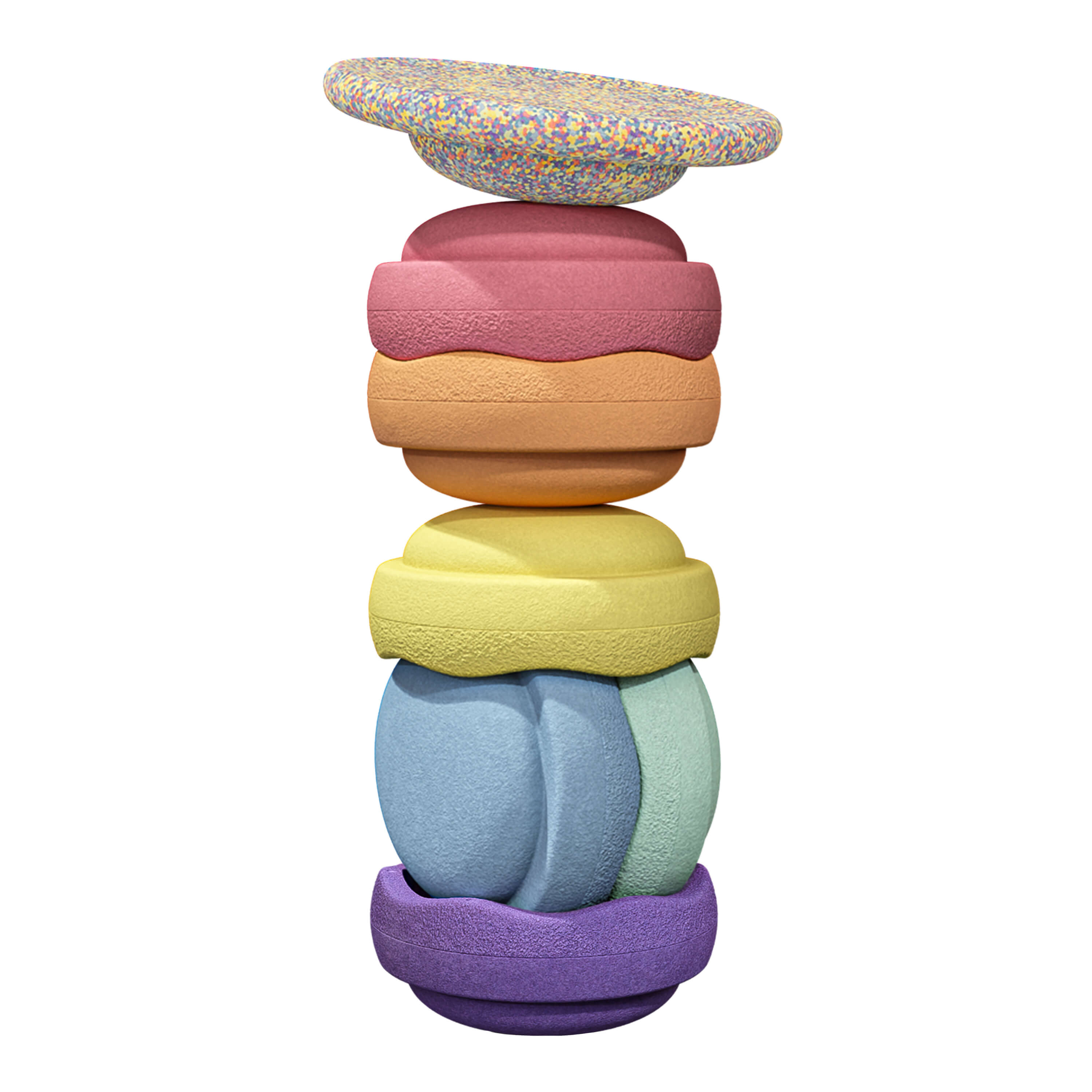 Stapelstein Rainbow Pastel Set van 6+1 Balance Board